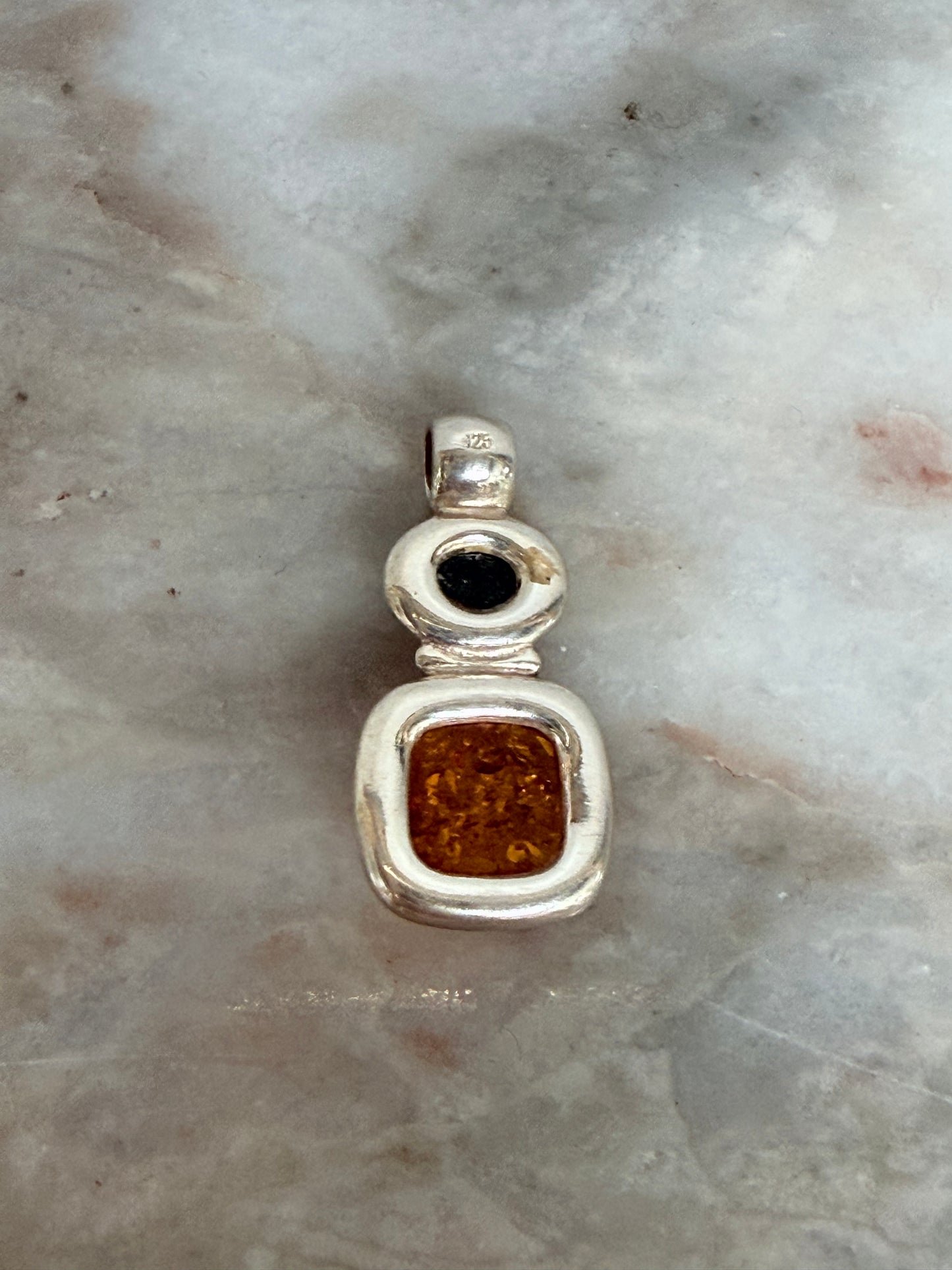 Charming Silver and Baltic Amber Pendant