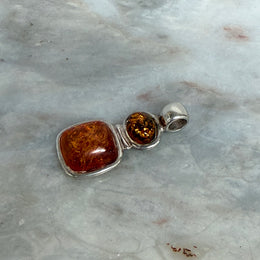 Charming Silver and Baltic Amber Pendant