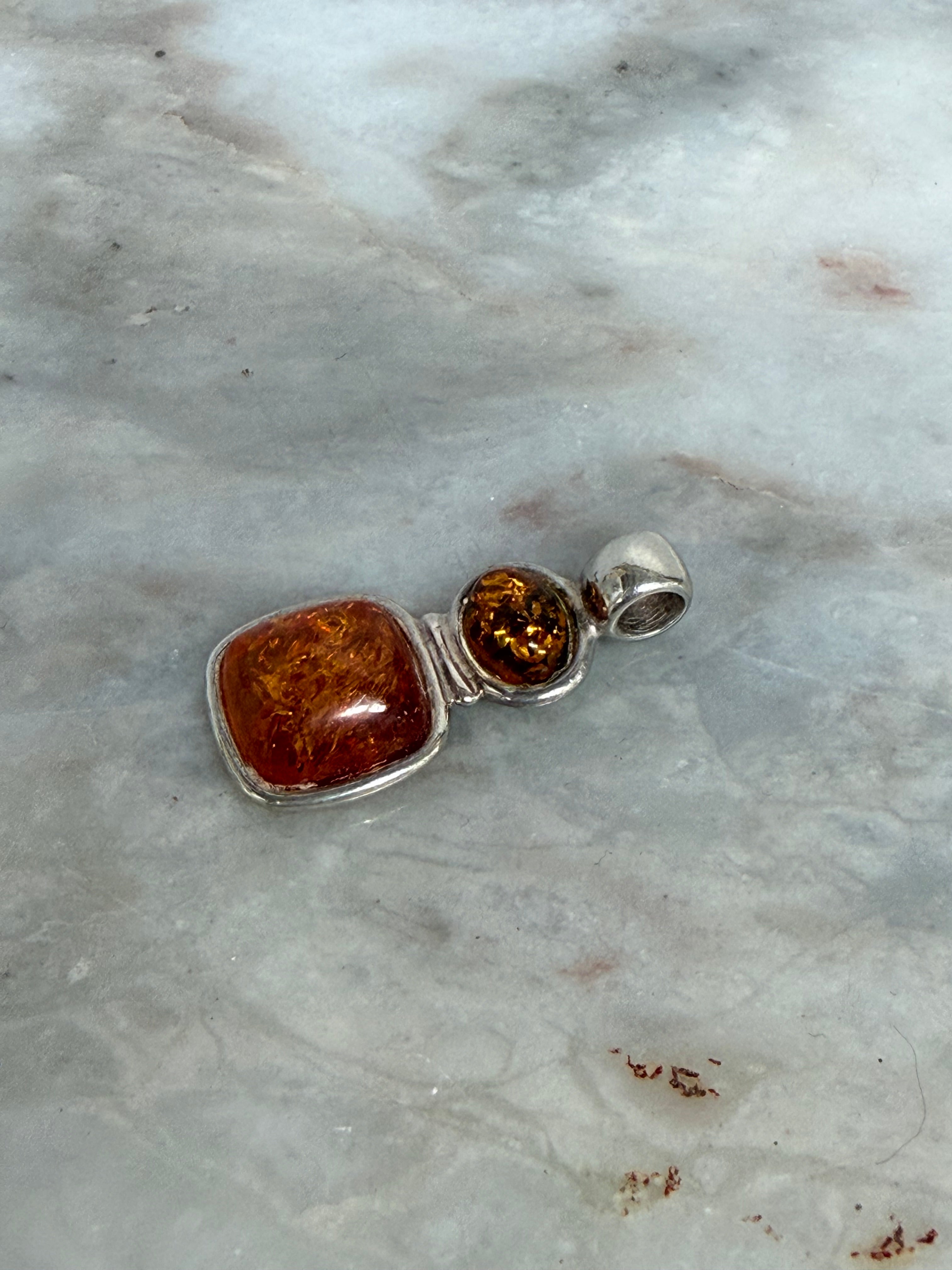 Charming Silver and Baltic Amber Pendant | Antique & Vintage | Moonee Ponds Antiques | Australia Wide Delivery