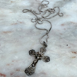 Vintage Silver Cross and Chain