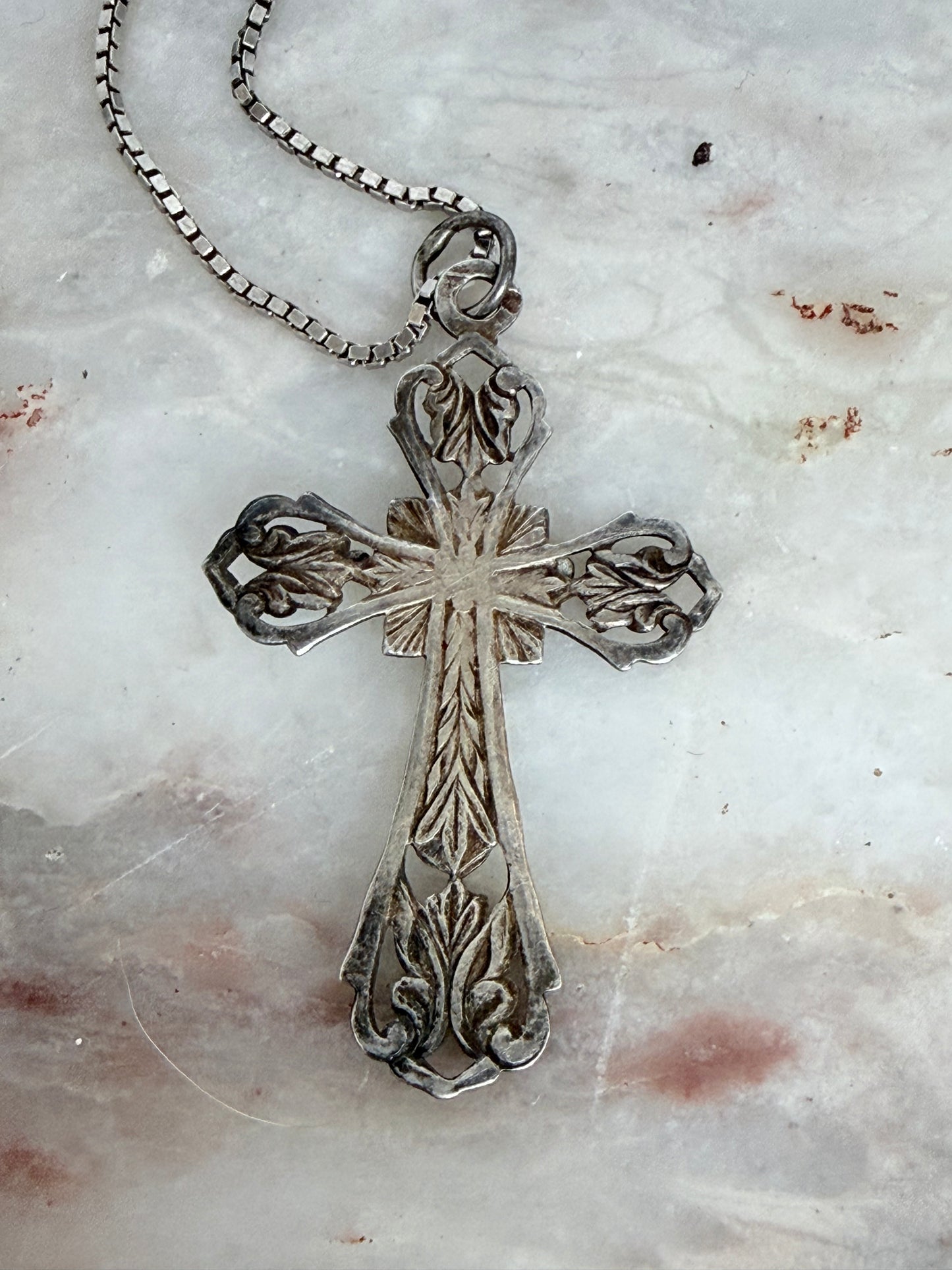 Vintage Silver Cross and Chain