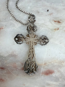 Vintage Silver Cross and Chain | Antique & Vintage | Moonee Ponds Antiques | Australia Wide Delivery