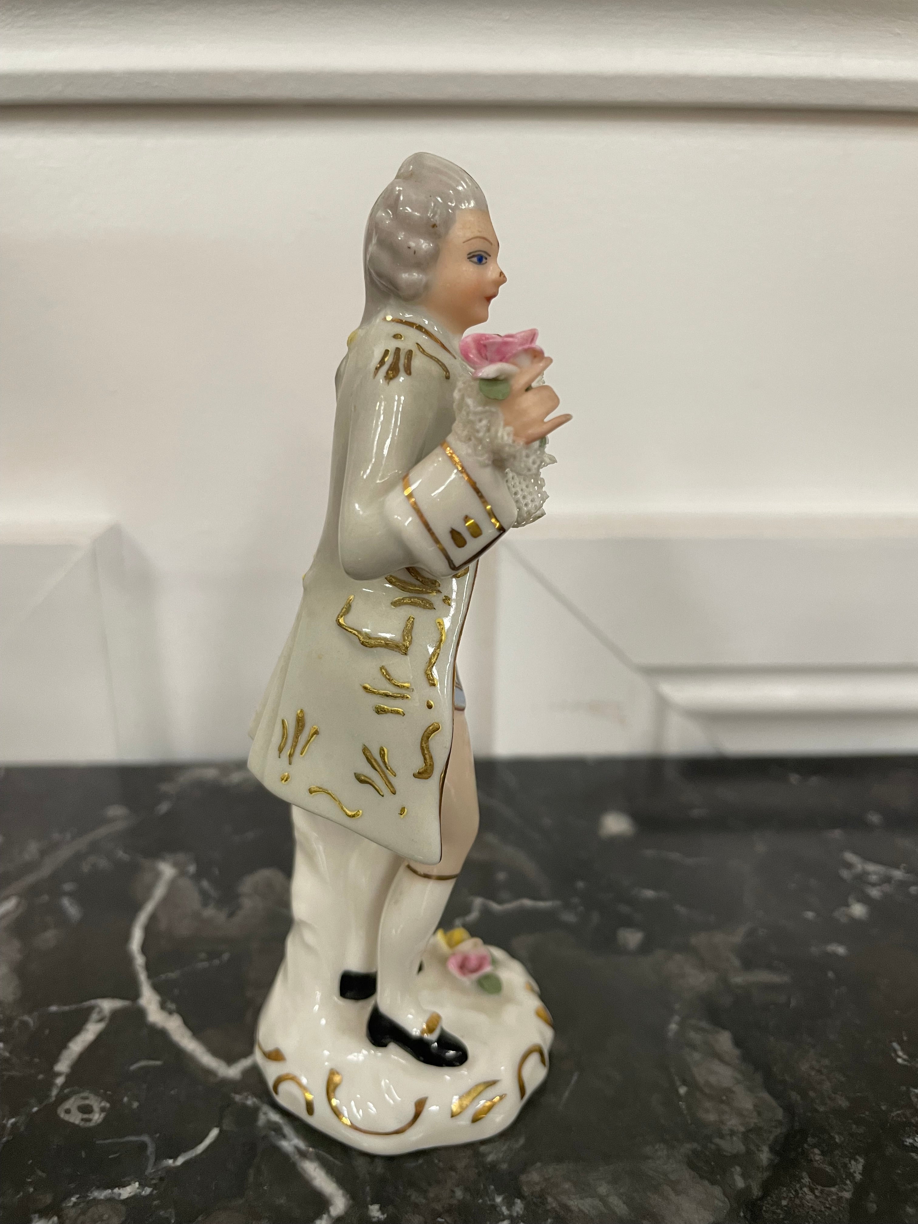 Dresden Lace Male Figurine | Antique & Vintage | Moonee Ponds Antiques | Australia Wide Delivery