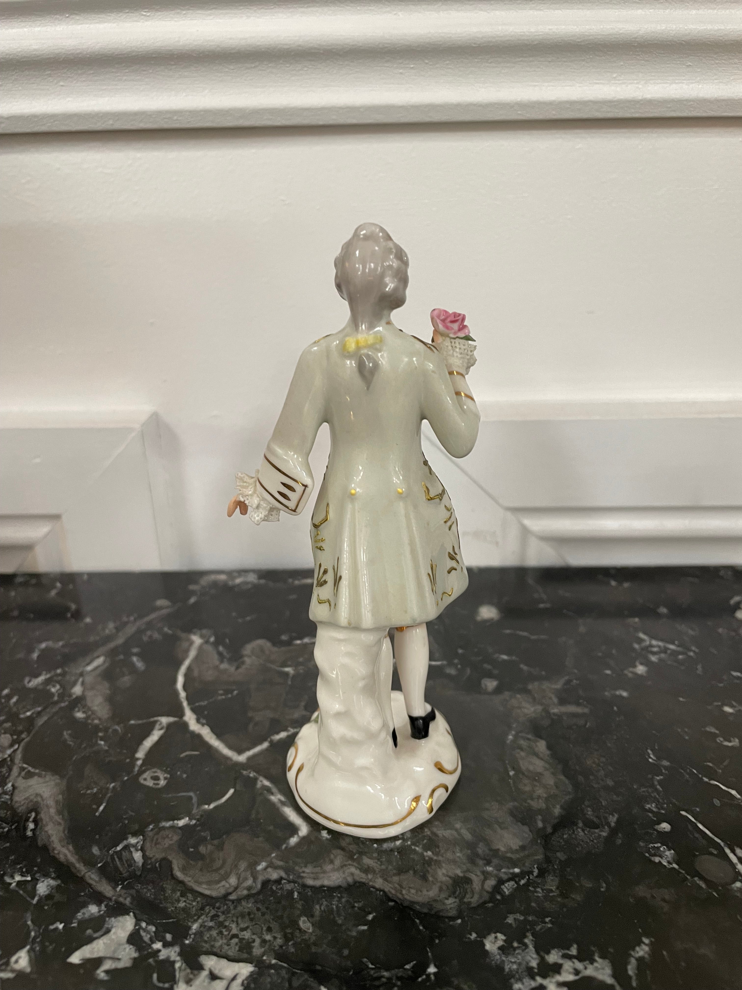 Dresden Lace Male Figurine | Antique & Vintage | Moonee Ponds Antiques | Australia Wide Delivery