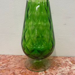 Large Vintage Green Empoli Glass Vase