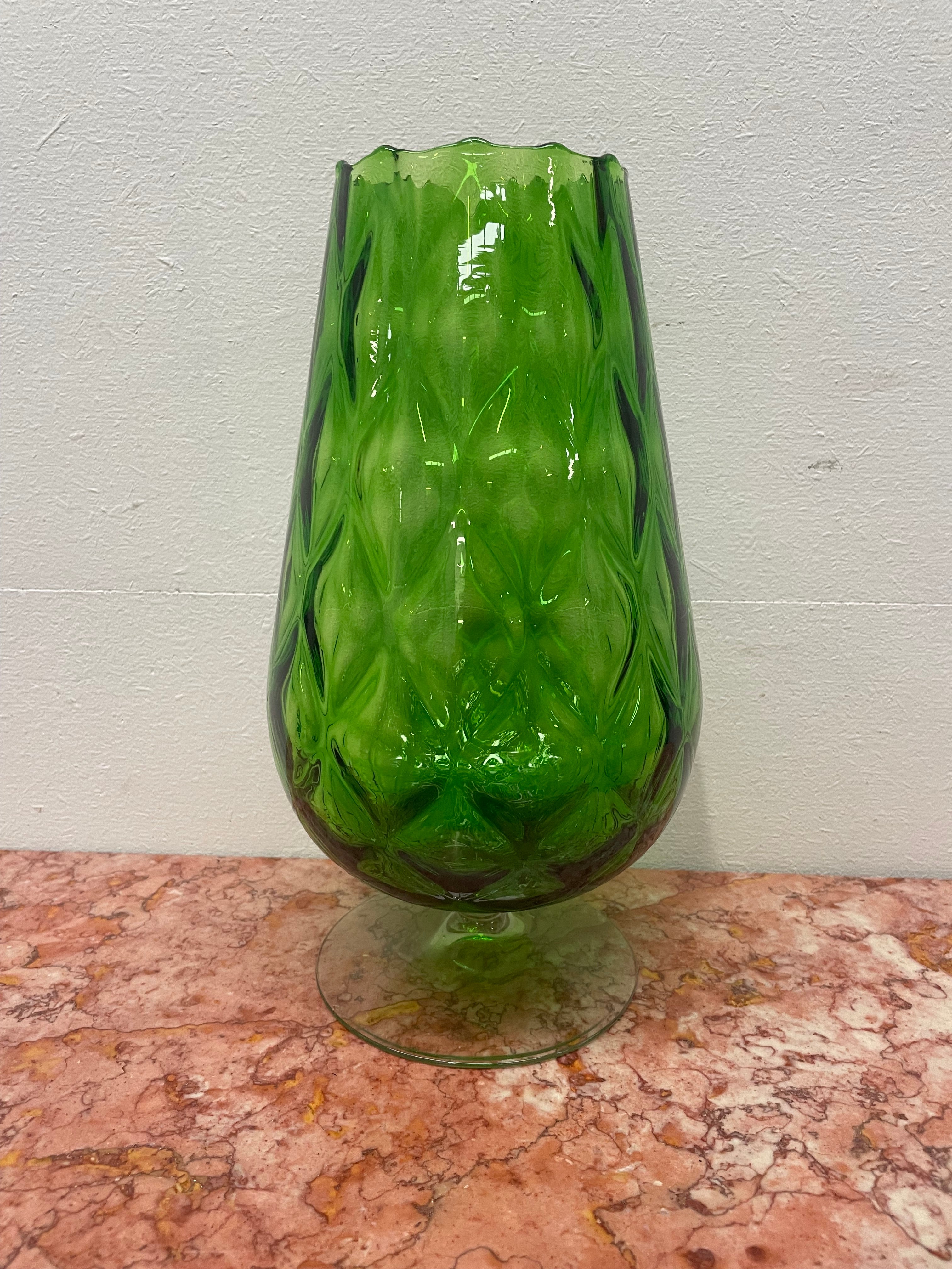 Large Vintage Green Empoli Glass Vase | Antique & Vintage | Moonee Ponds Antiques | Australia Wide Delivery