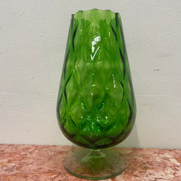 Large Vintage Green Empoli Glass Vase