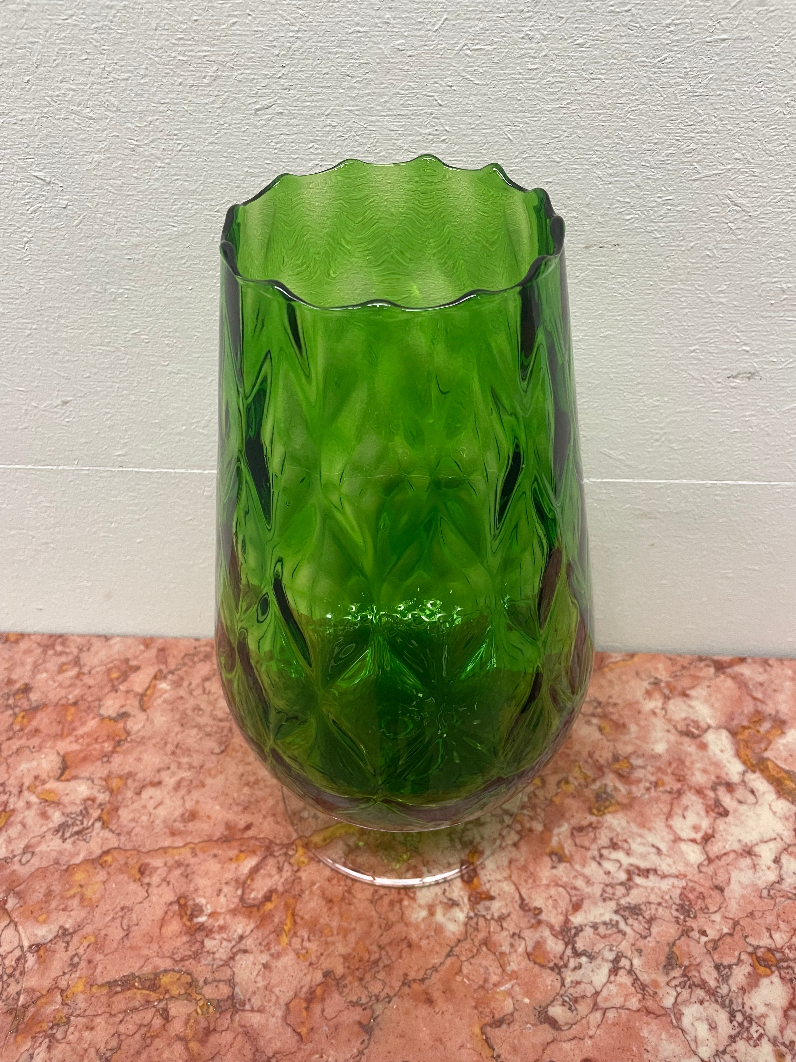 Large Vintage Green Empoli Glass Vase | Antique & Vintage | Moonee Ponds Antiques | Australia Wide Delivery
