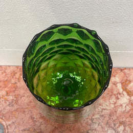 Large Vintage Green Empoli Glass Vase