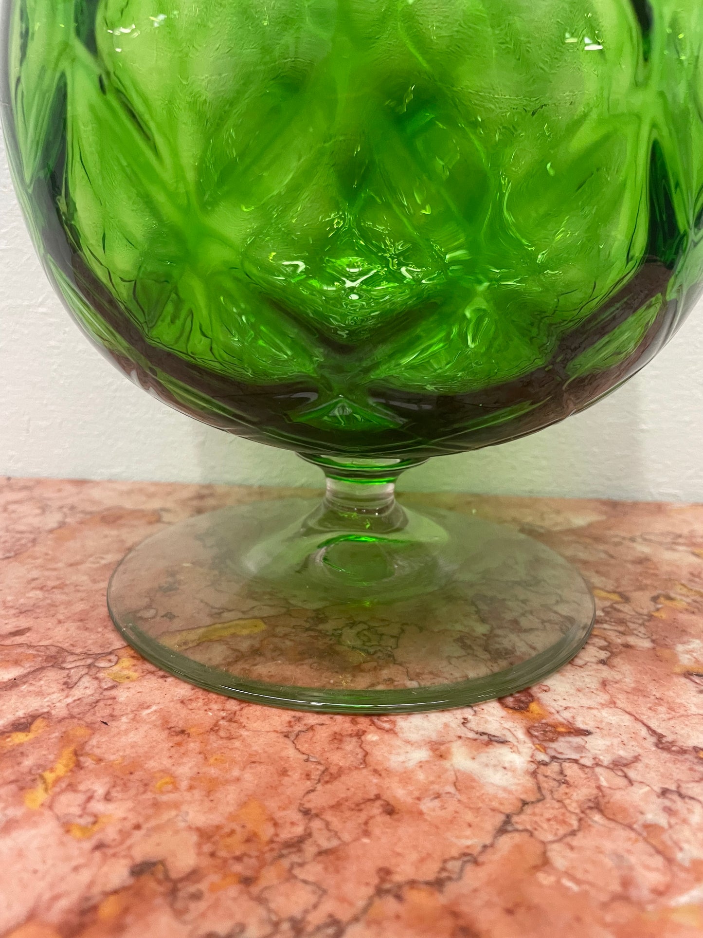 Large Vintage Green Empoli Glass Vase