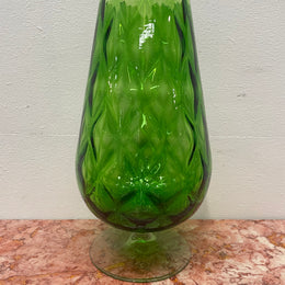 Large Vintage Green Empoli Glass Vase