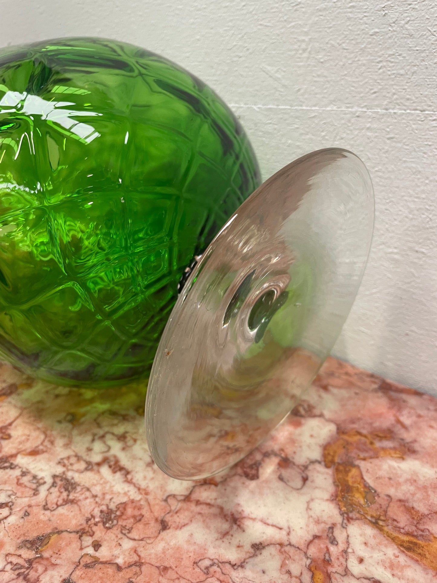 Large Vintage Green Empoli Glass Vase