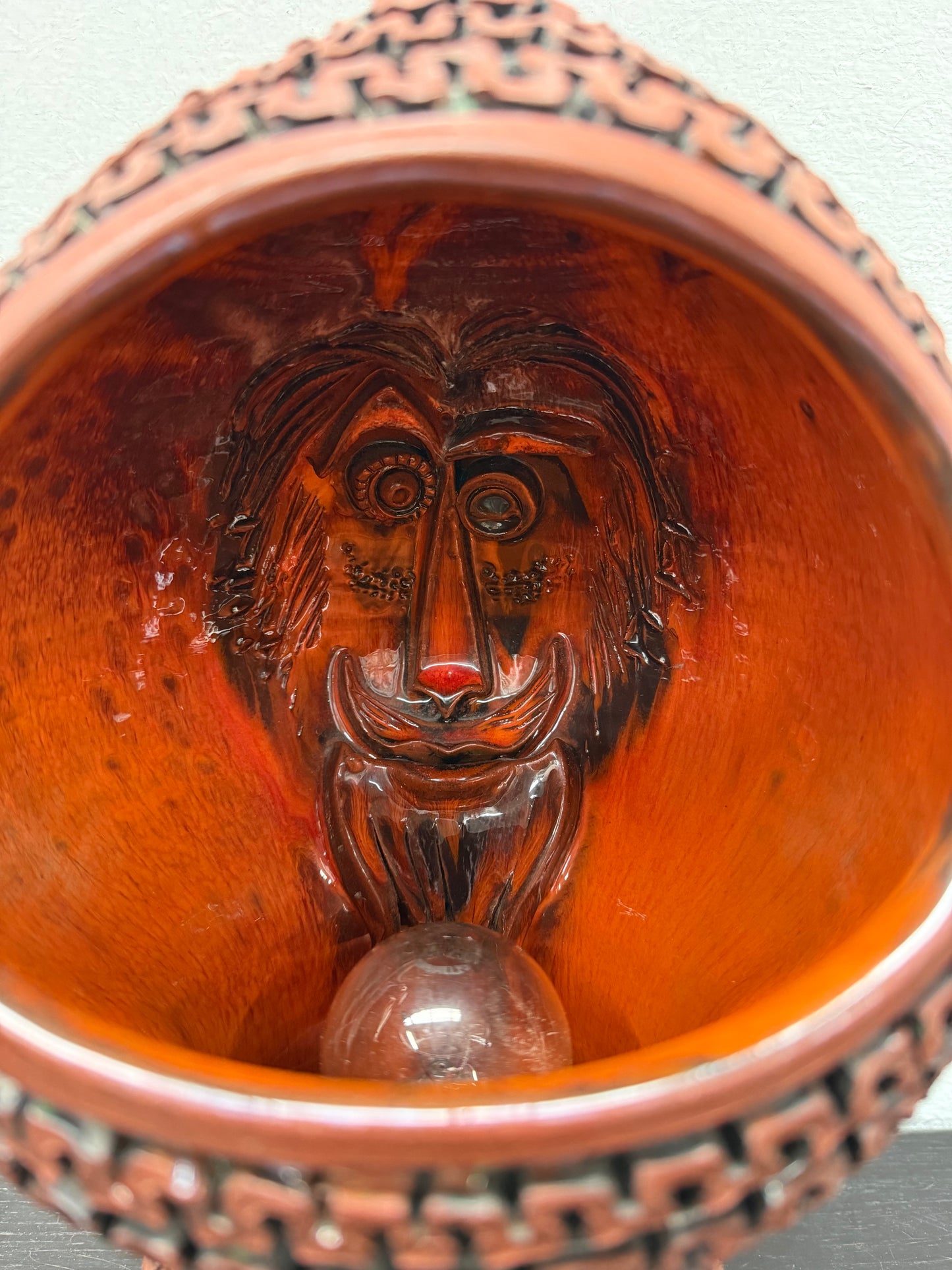 Rare Poole Pottery Hand Made "Atlantis" Helmut Lamp by Guy Sydenham