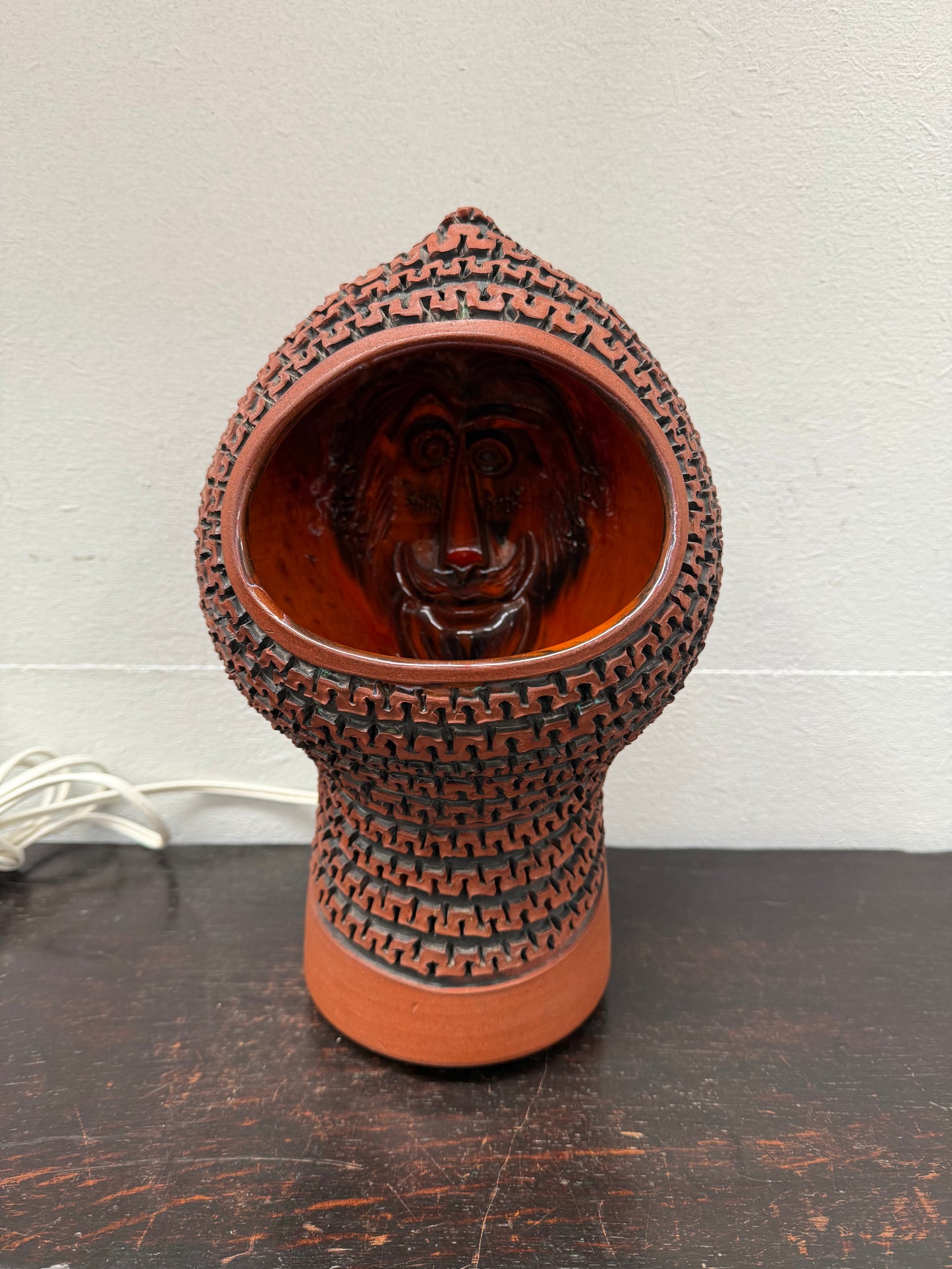 Rare Poole Pottery Hand Made "Atlantis" Helmut Lamp by Guy Sydenham