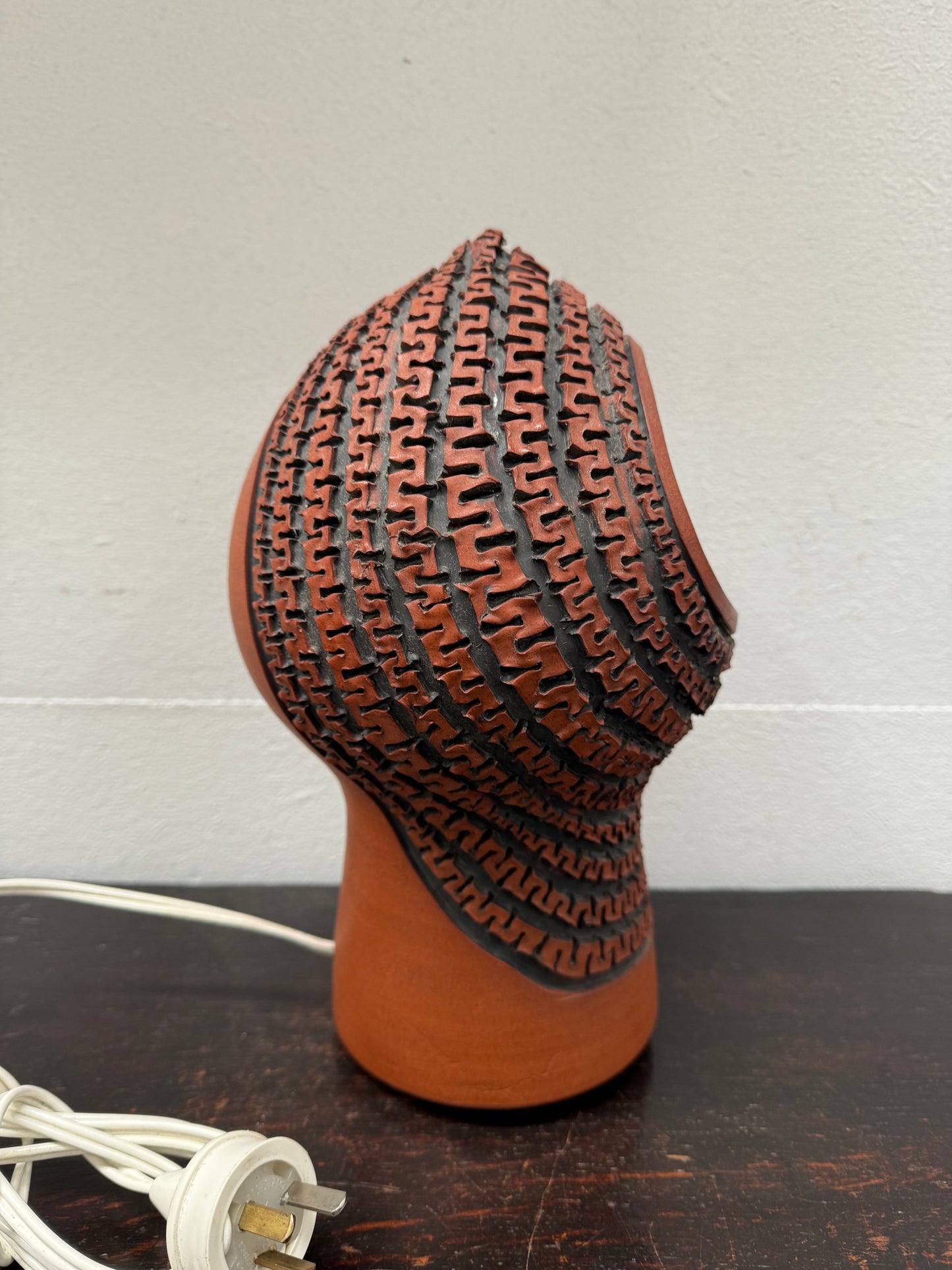 Rare Poole Pottery Hand Made "Atlantis" Helmut Lamp by Guy Sydenham