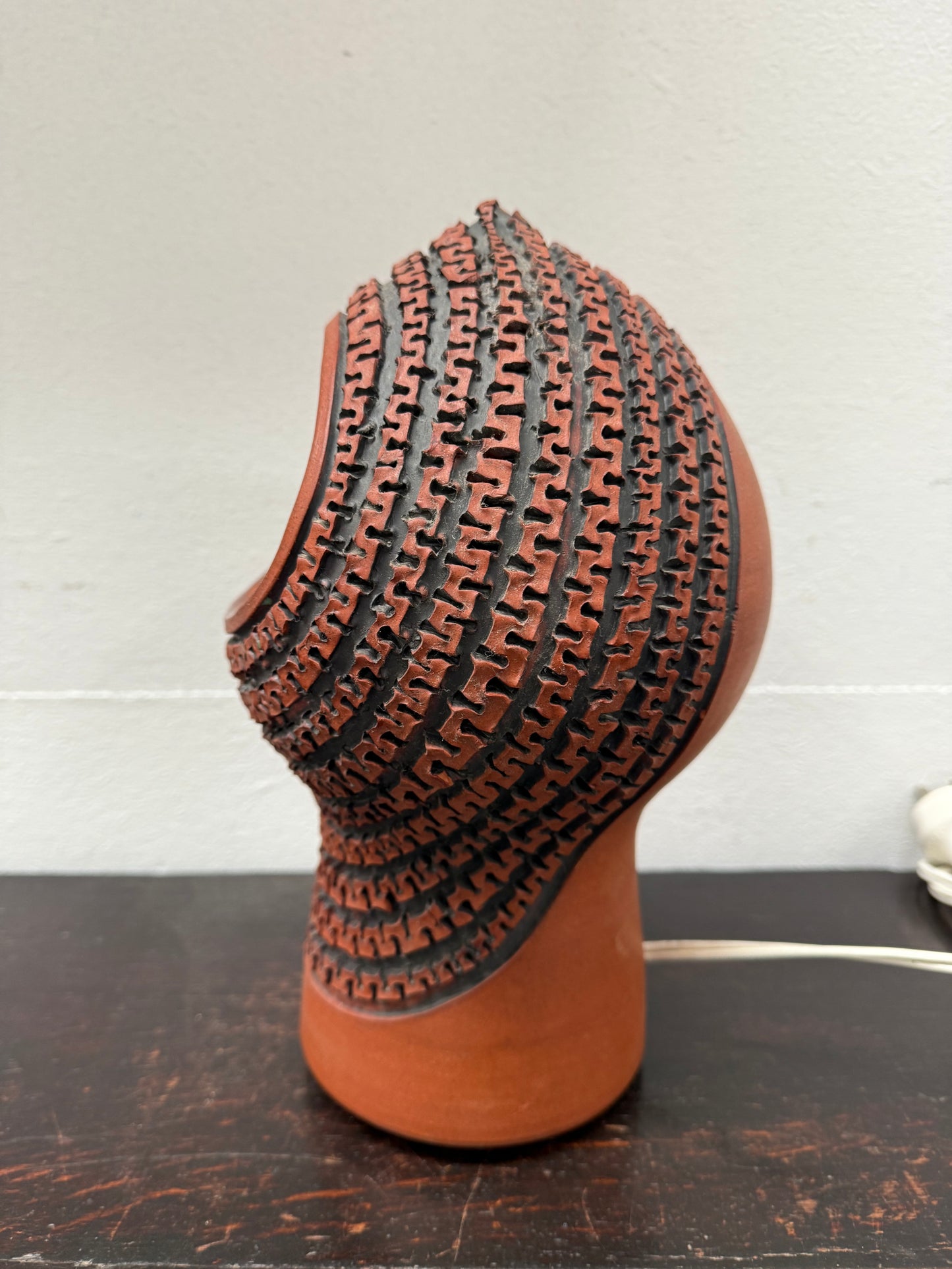 Rare Poole Pottery Hand Made "Atlantis" Helmut Lamp by Guy Sydenham