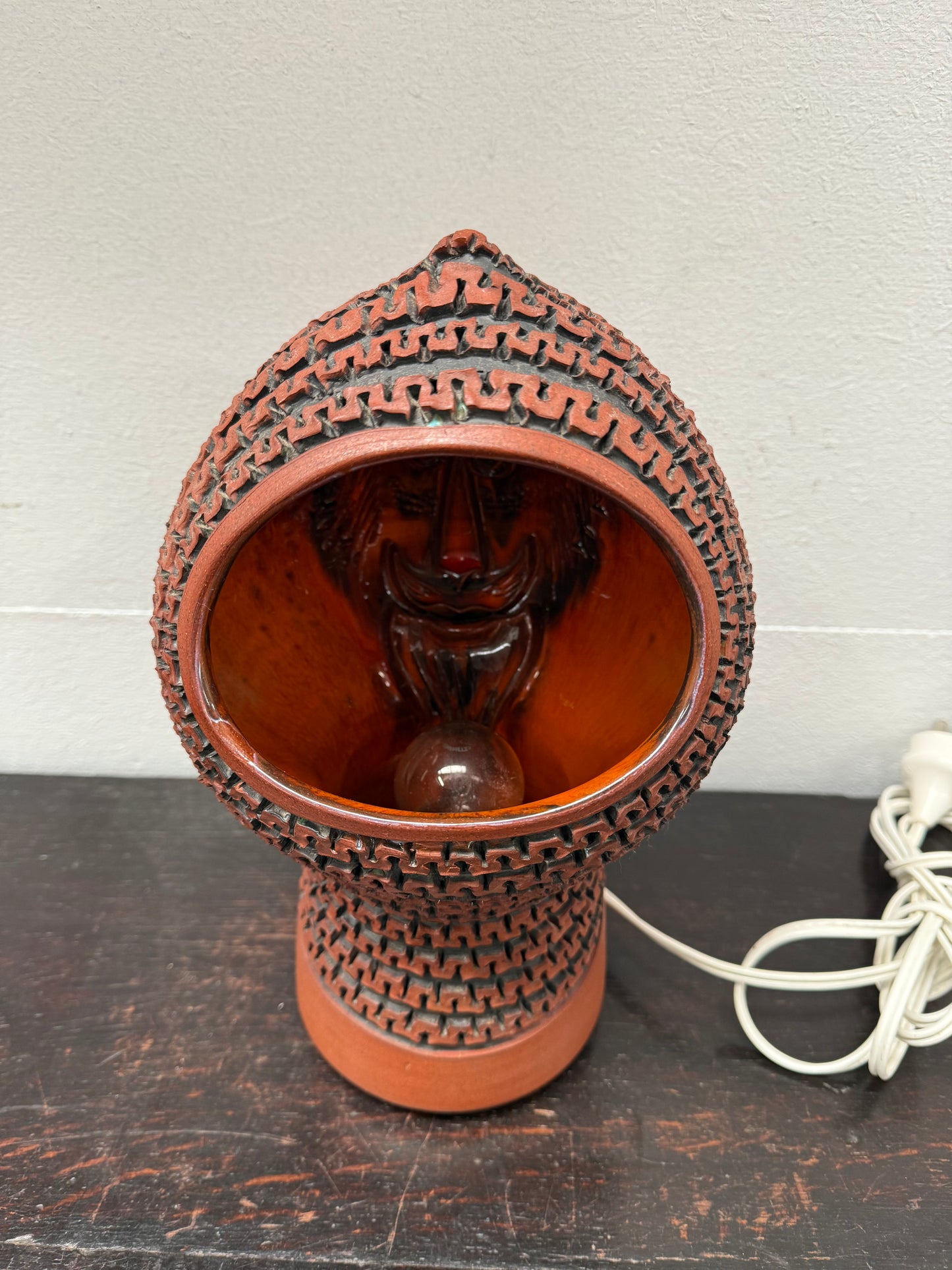 Rare Poole Pottery Hand Made "Atlantis" Helmut Lamp by Guy Sydenham