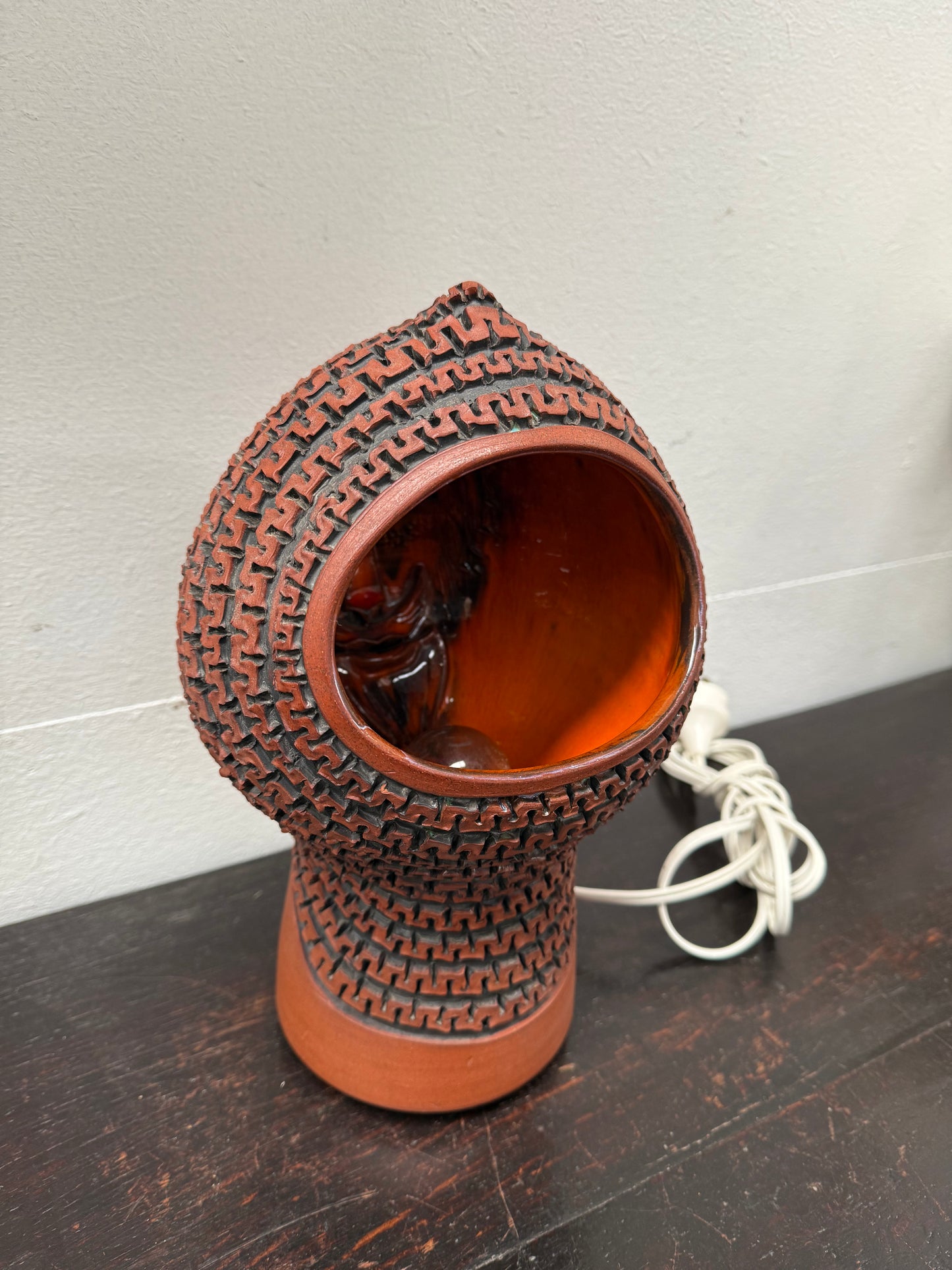 Rare Poole Pottery Hand Made "Atlantis" Helmut Lamp by Guy Sydenham