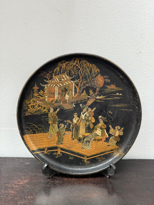 Japanese Lacquer Hand Painted Tray