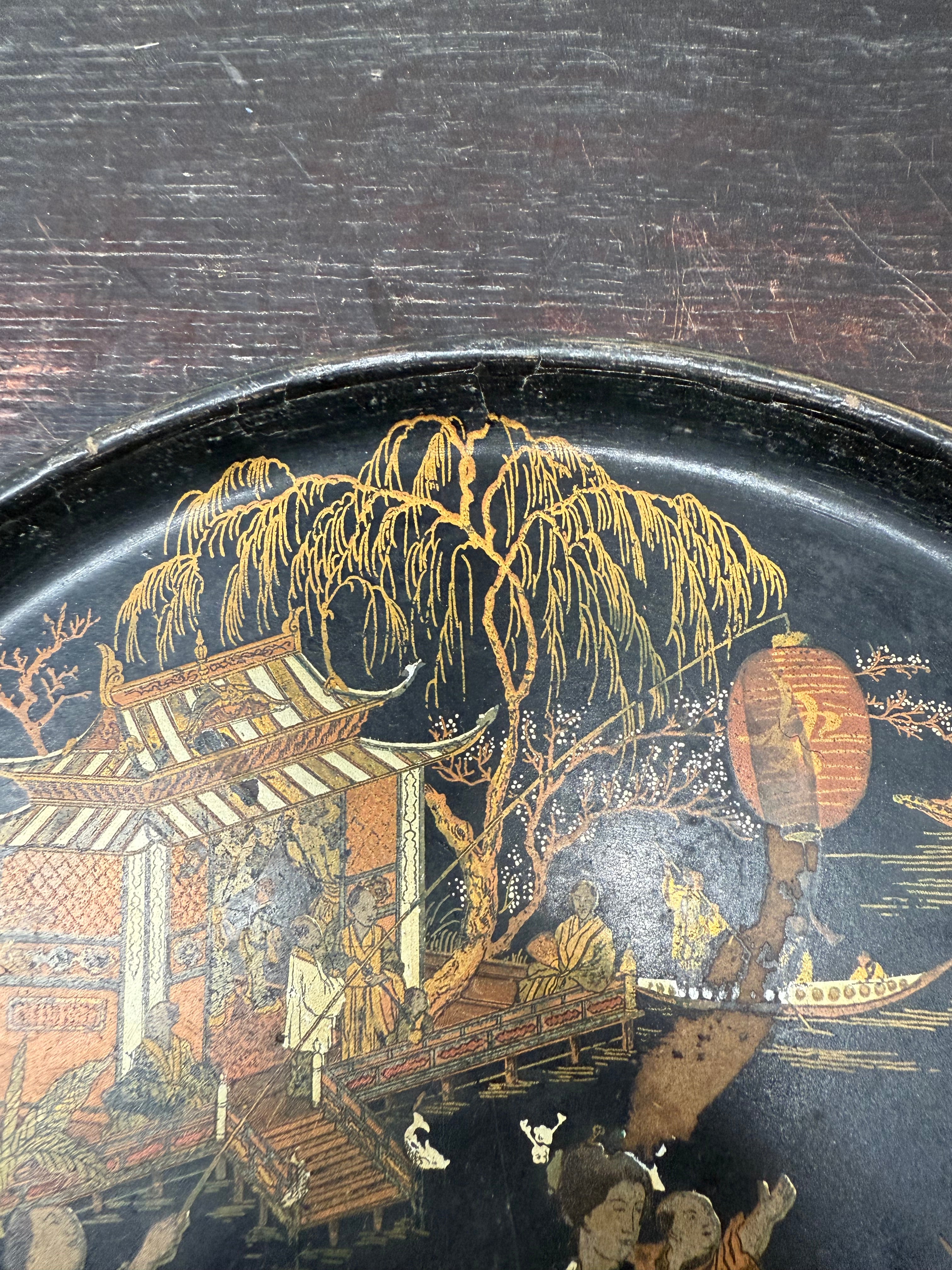 Japanese Lacquer Hand Painted Tray | Antique & Vintage | Moonee Ponds Antiques | Australia Wide Delivery