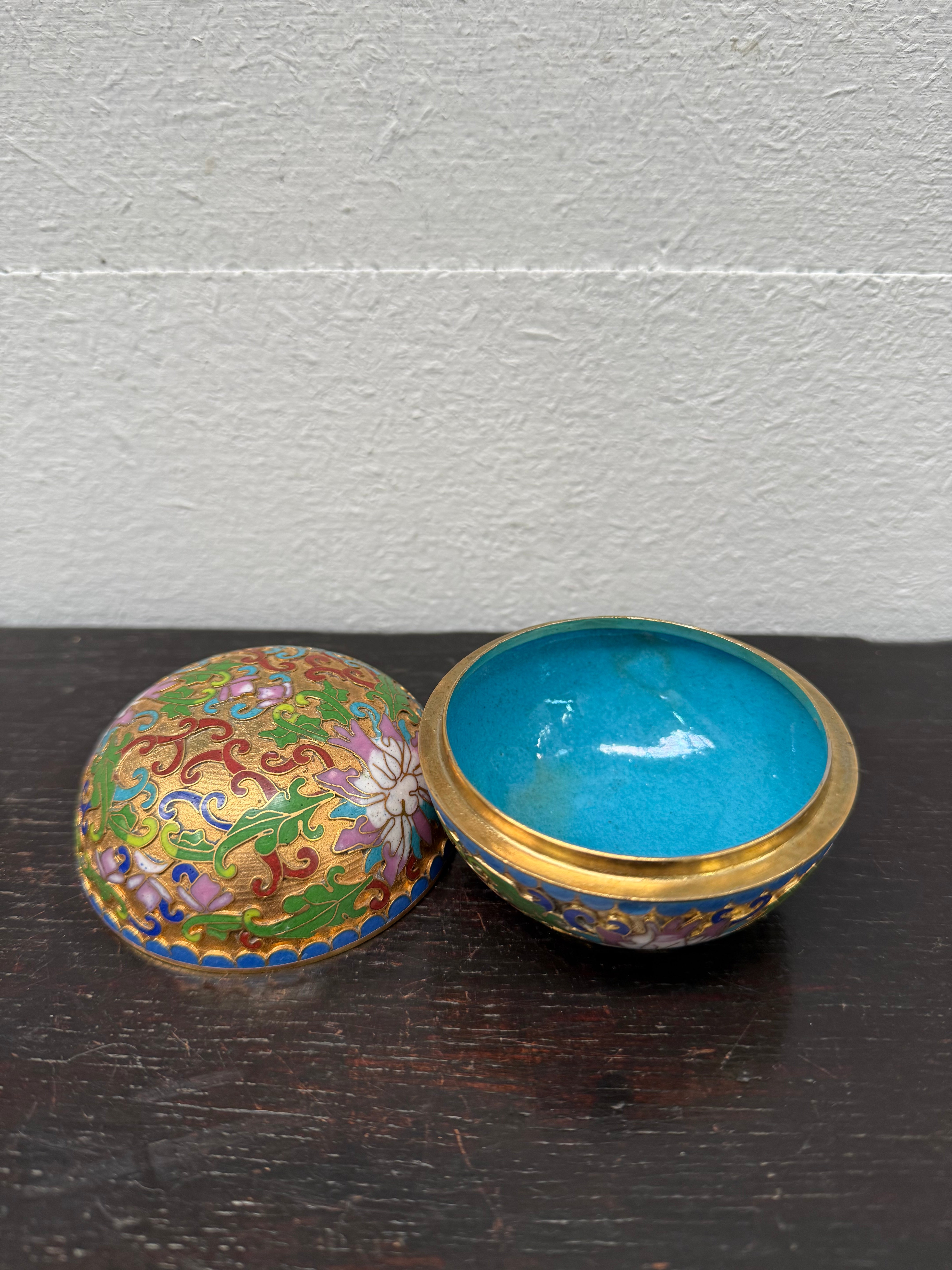 Pretty Vintage Chinese Cloisonne Trinket Box | Antique & Vintage | Moonee Ponds Antiques | Australia Wide Delivery
