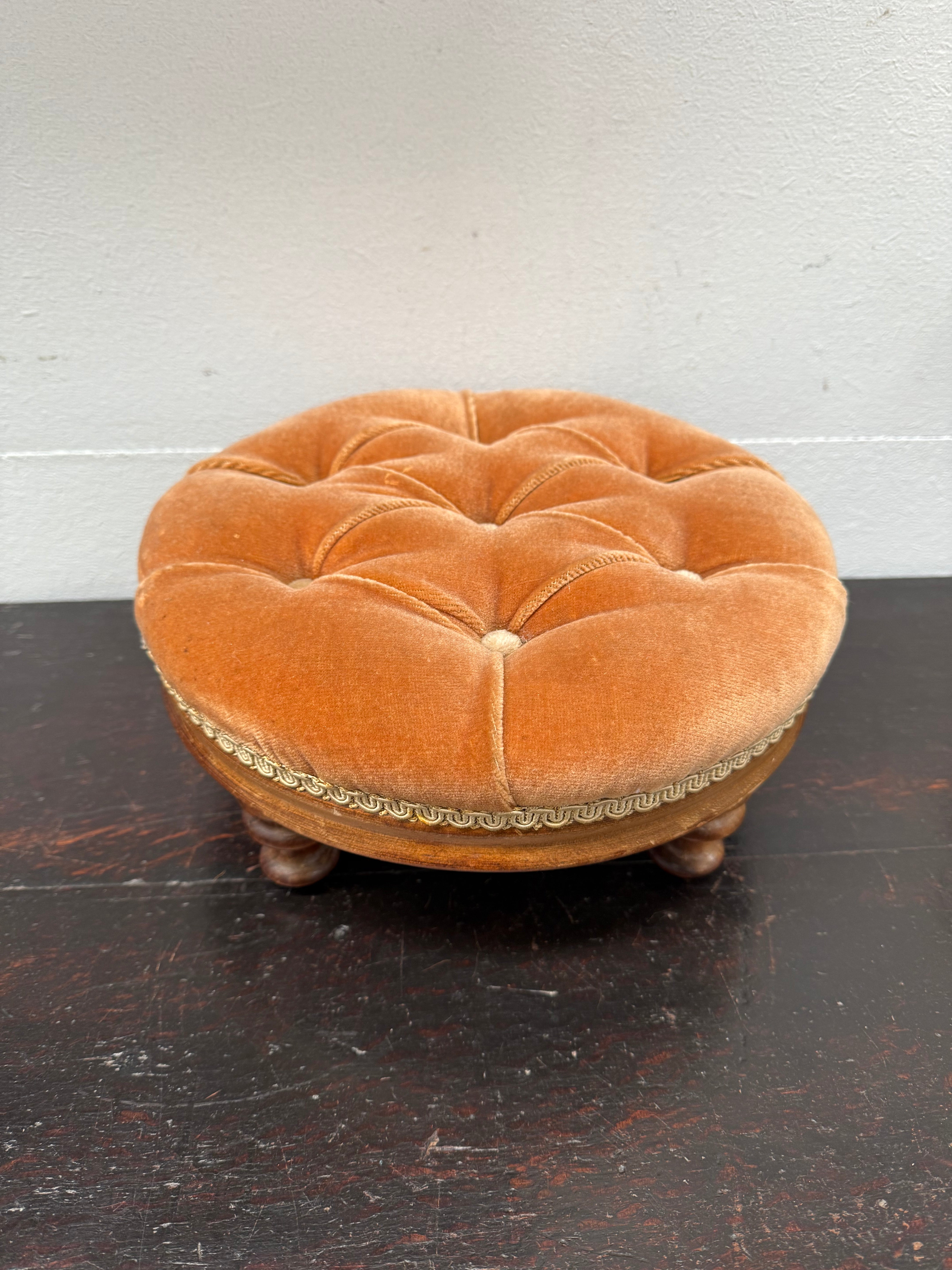 Lovely Vintage Upholstered Footstool | Antique & Vintage | Moonee Ponds Antiques | Australia Wide Delivery