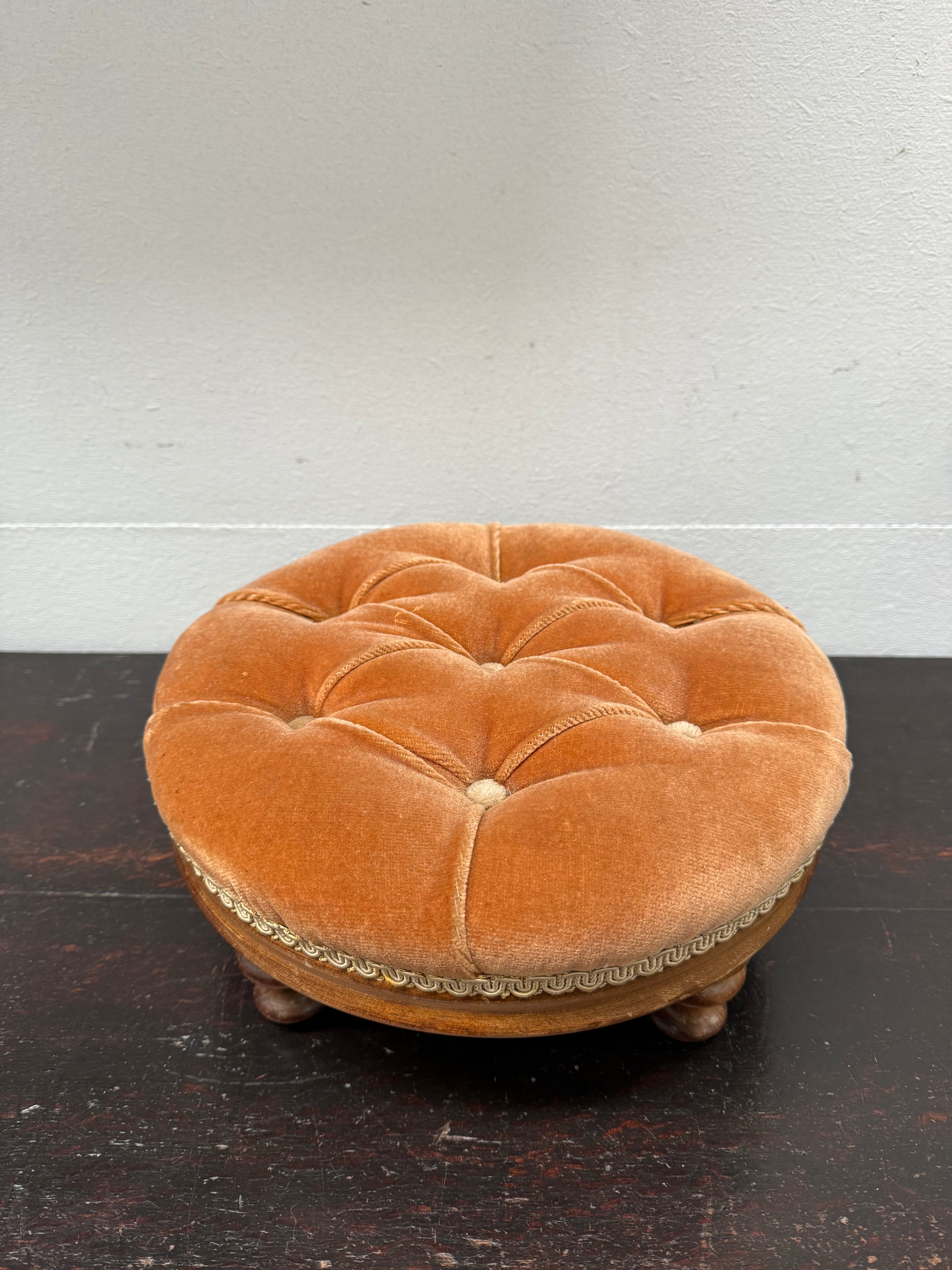 Lovely Vintage Upholstered Footstool | Antique & Vintage | Moonee Ponds Antiques | Australia Wide Delivery
