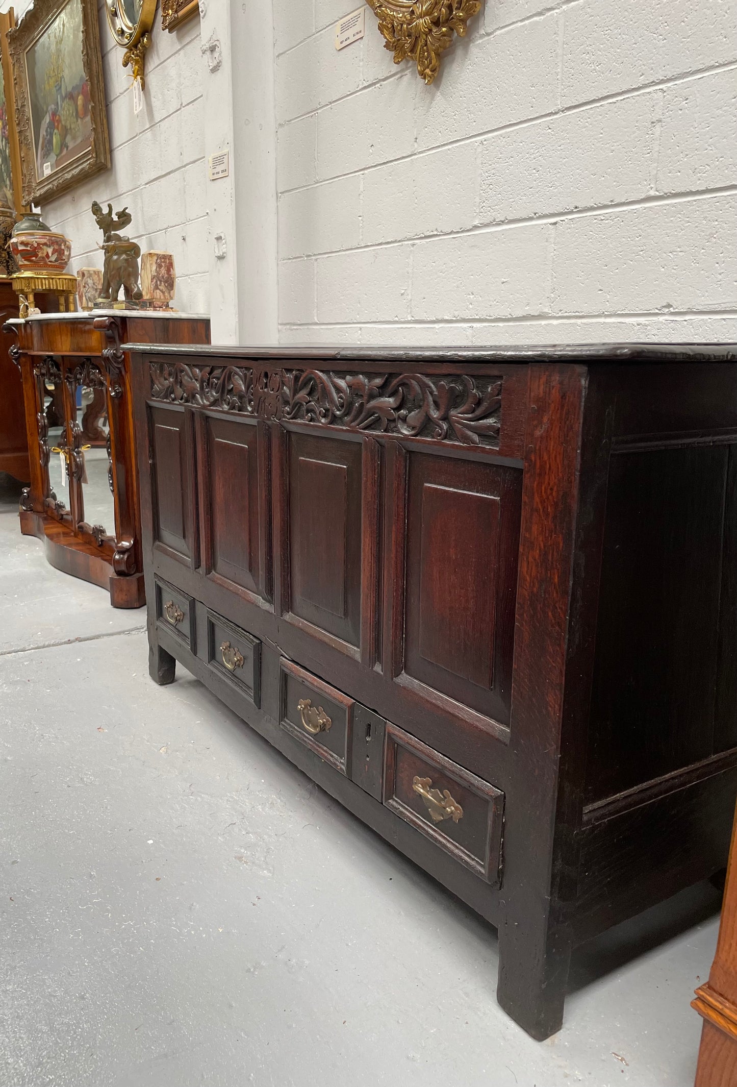 18th Century Oak Mule Trunk