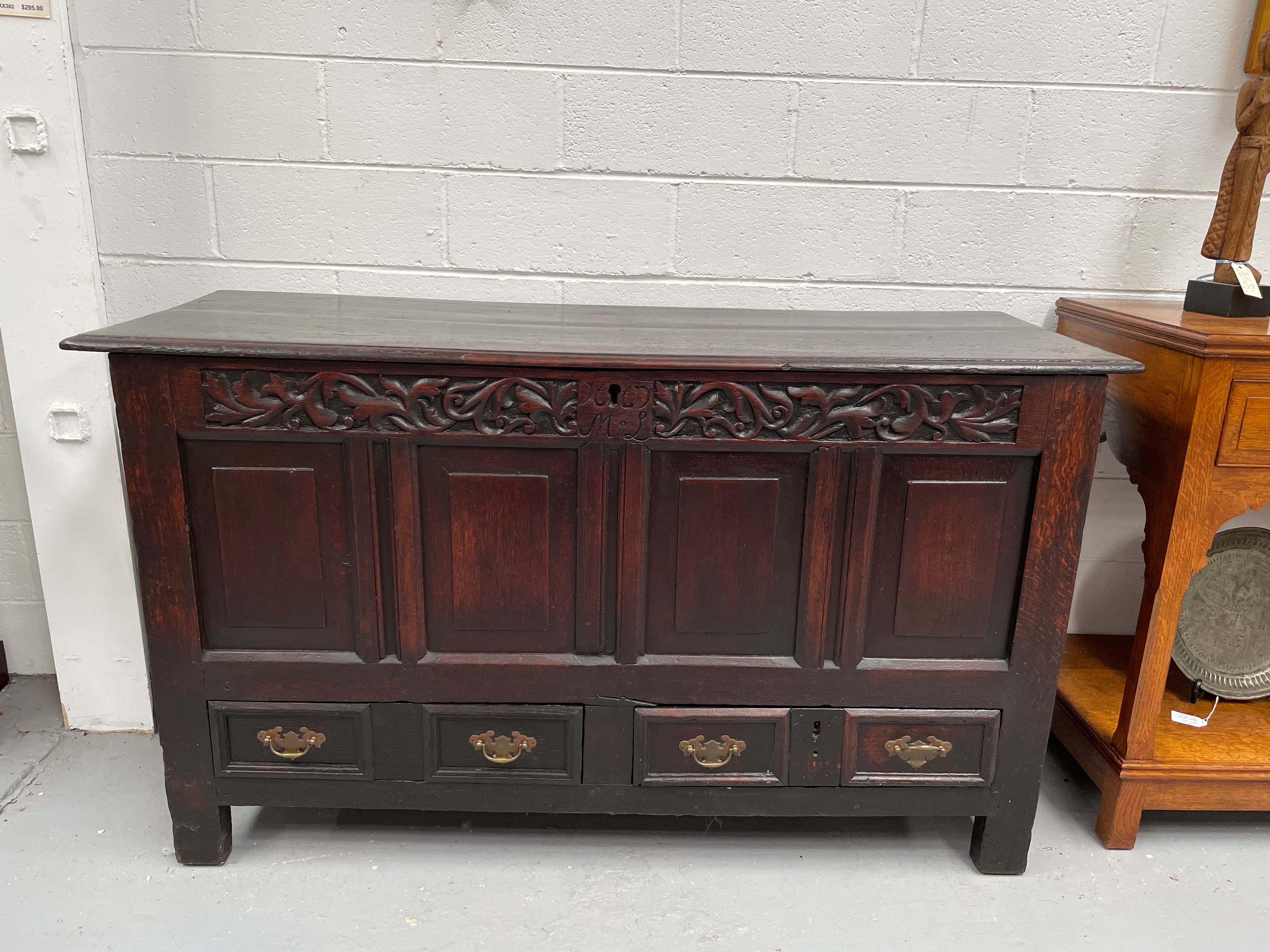 18th Century Oak Mule Trunk | Antique & Vintage | Moonee Ponds Antiques | Australia Wide Delivery