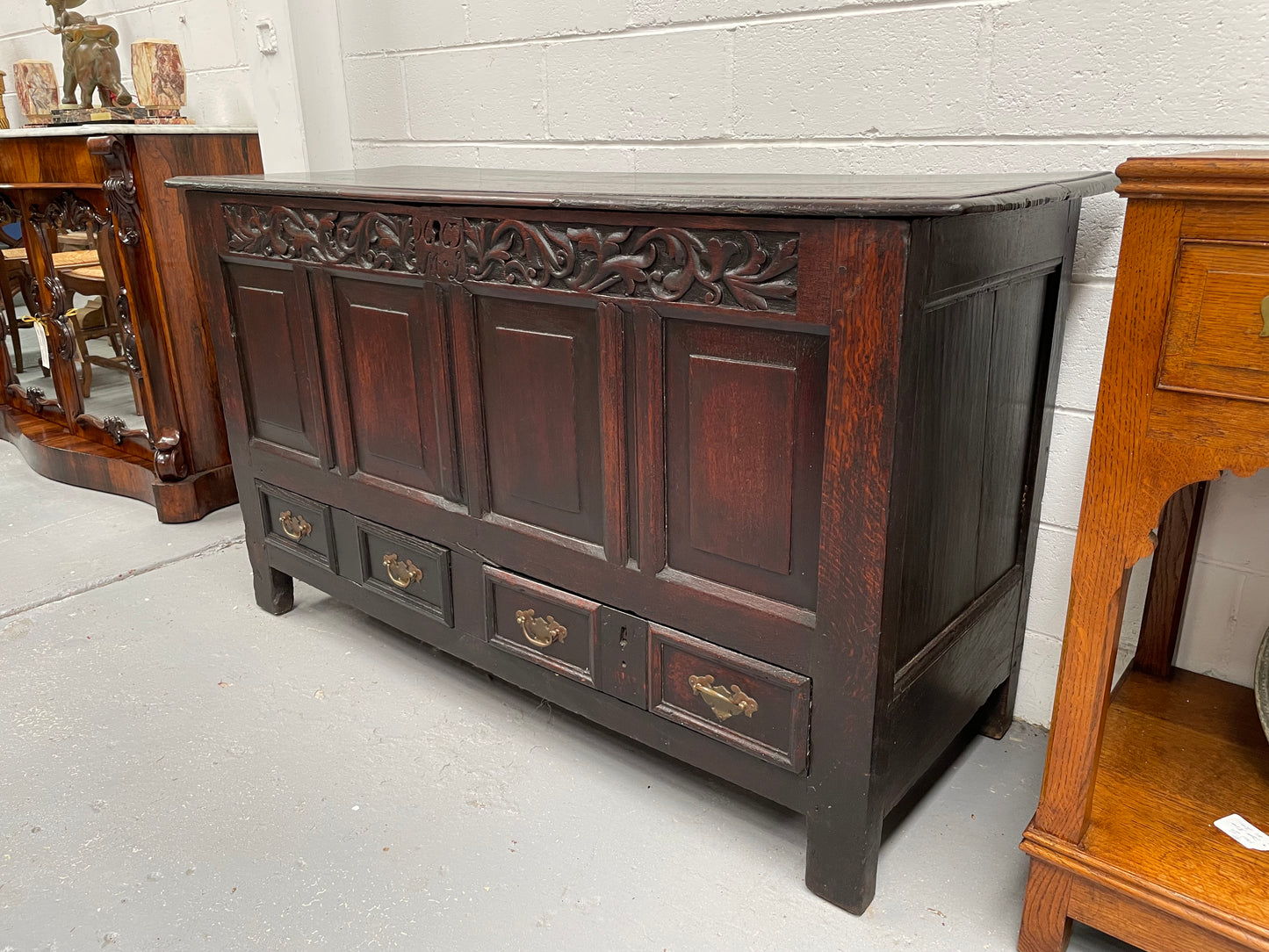 18th Century Oak Mule Trunk