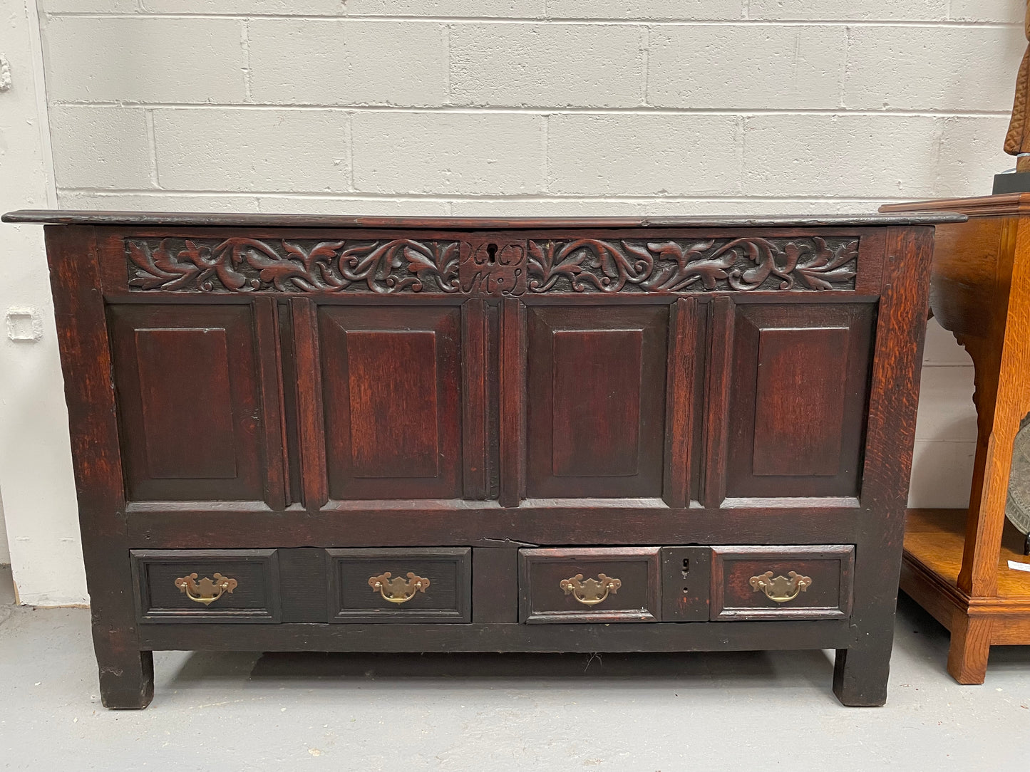 18th Century Oak Mule Trunk