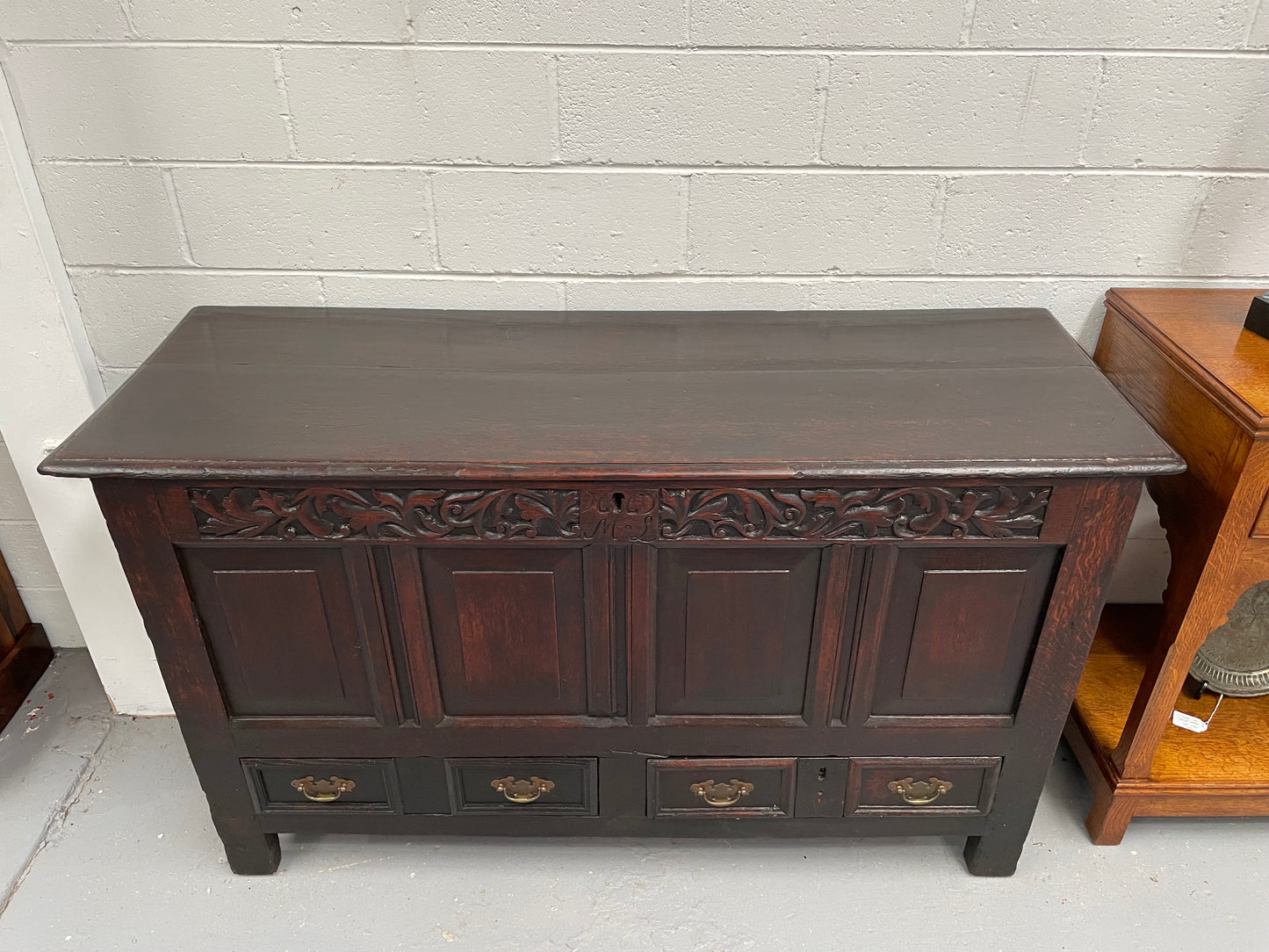 18th Century Oak Mule Trunk