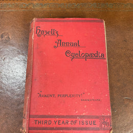 Antique book "Hazells Annual Cyclopaedia" 1888