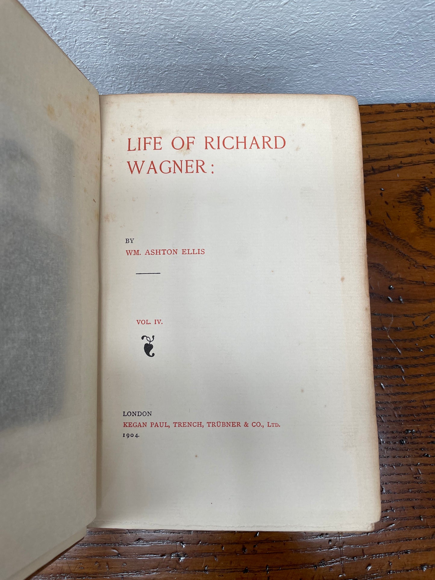 Antique book "Life Of Wagner Vol IV"