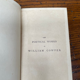 "Cowper`s Poetical Works" Antique Book