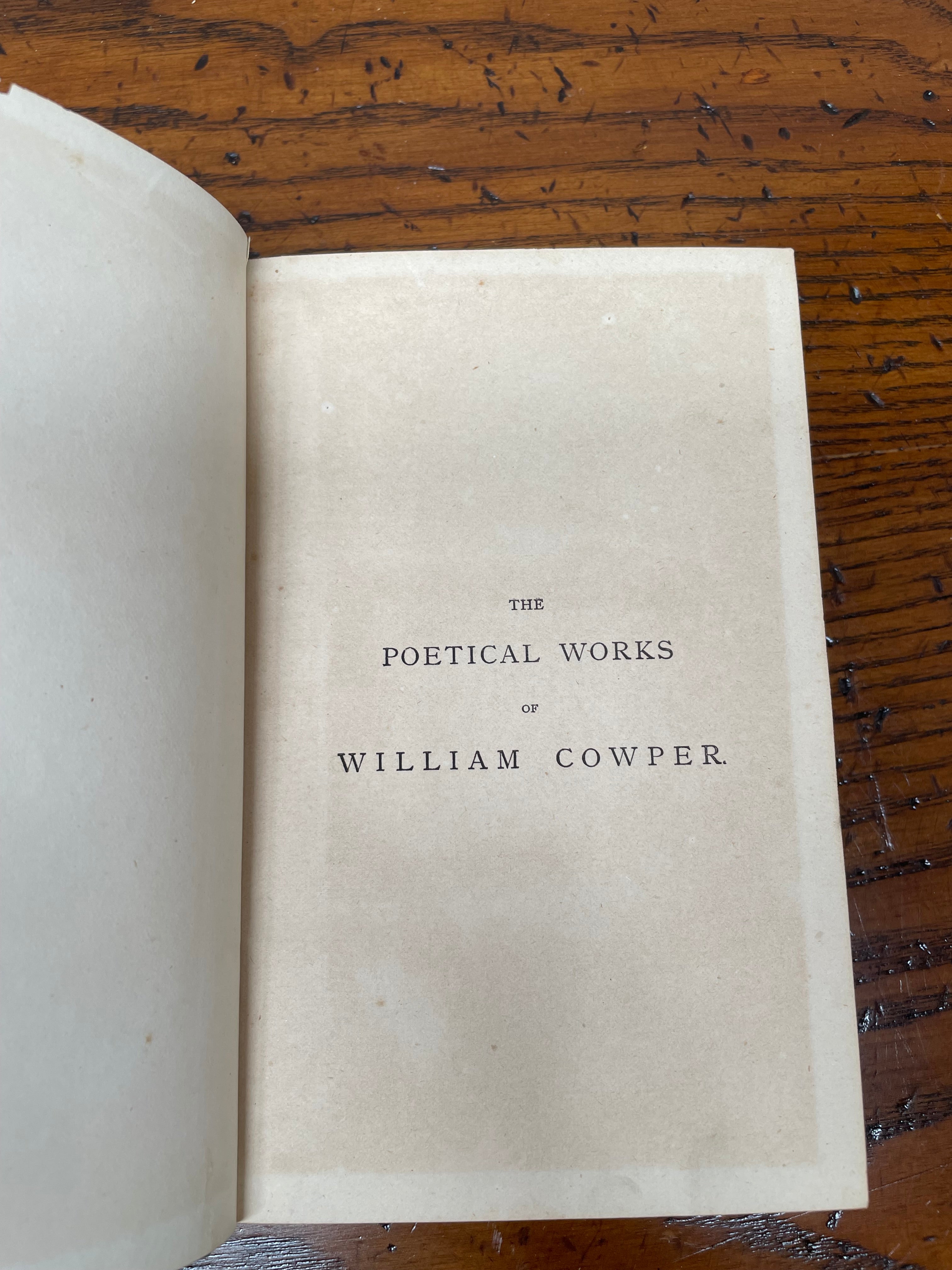 "Cowper`s Poetical Works" Antique Book