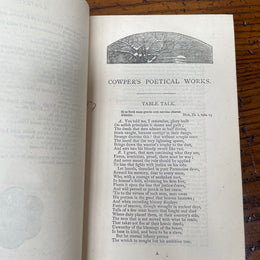 "Cowper`s Poetical Works" Antique Book