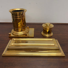 Vintage El Casco 23K gold Plated 4 Pce Desk Set