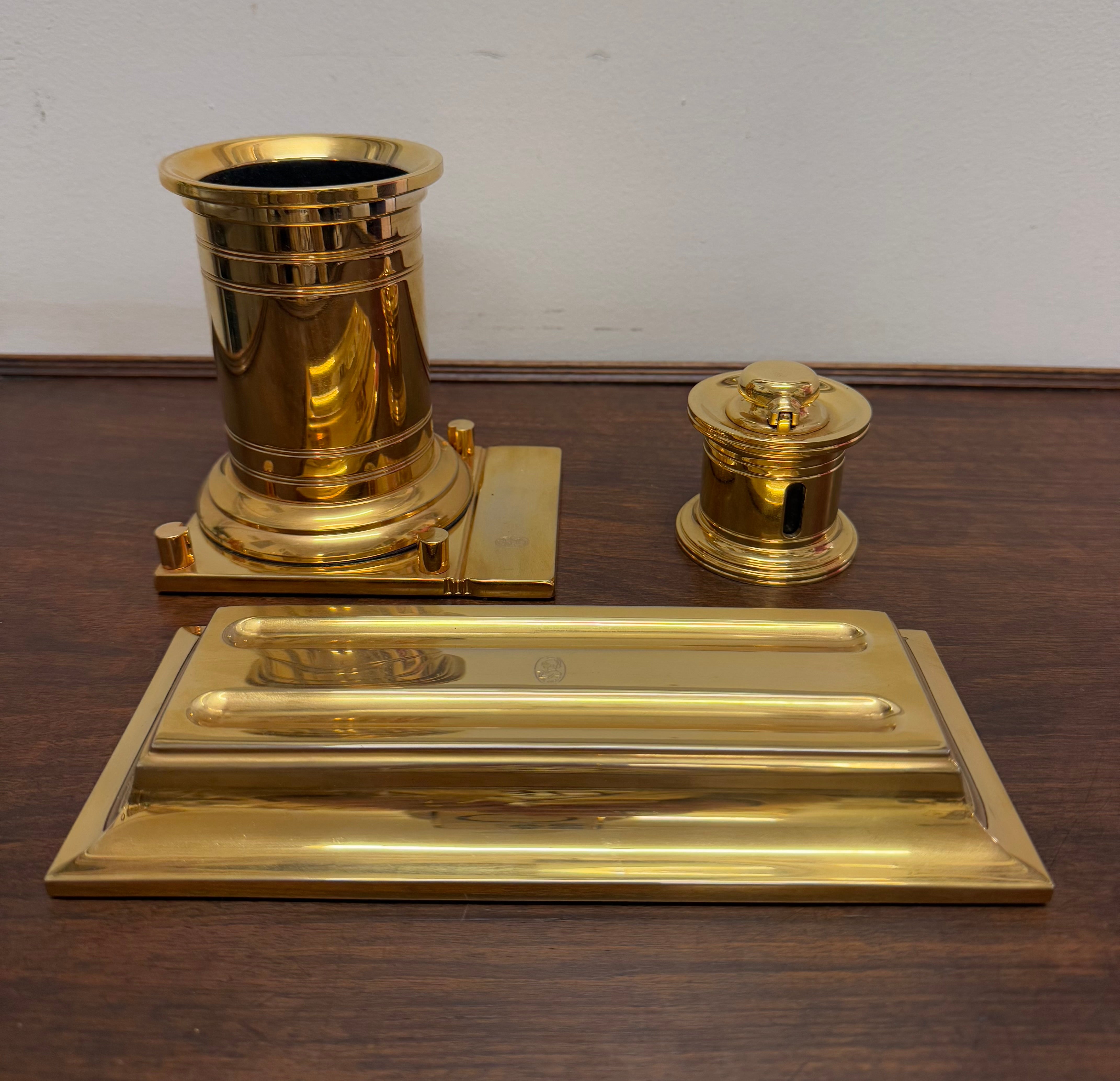 Vintage El Casco 23K gold Plated 4 Pce Desk Set | Antique & Vintage | Moonee Ponds Antiques | Australia Wide Delivery