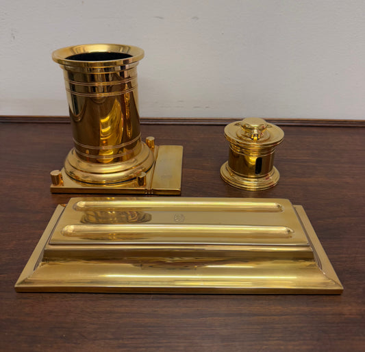 Vintage El Casco 23K gold Plated 4 Pce Desk Set
