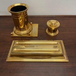 Vintage El Casco 23K gold Plated 4 Pce Desk Set