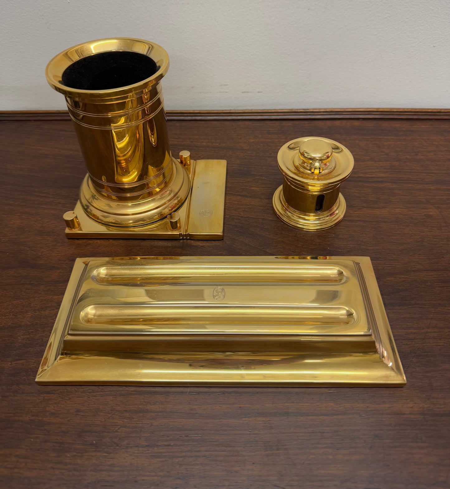 Vintage El Casco 23K gold Plated 4 Pce Desk Set