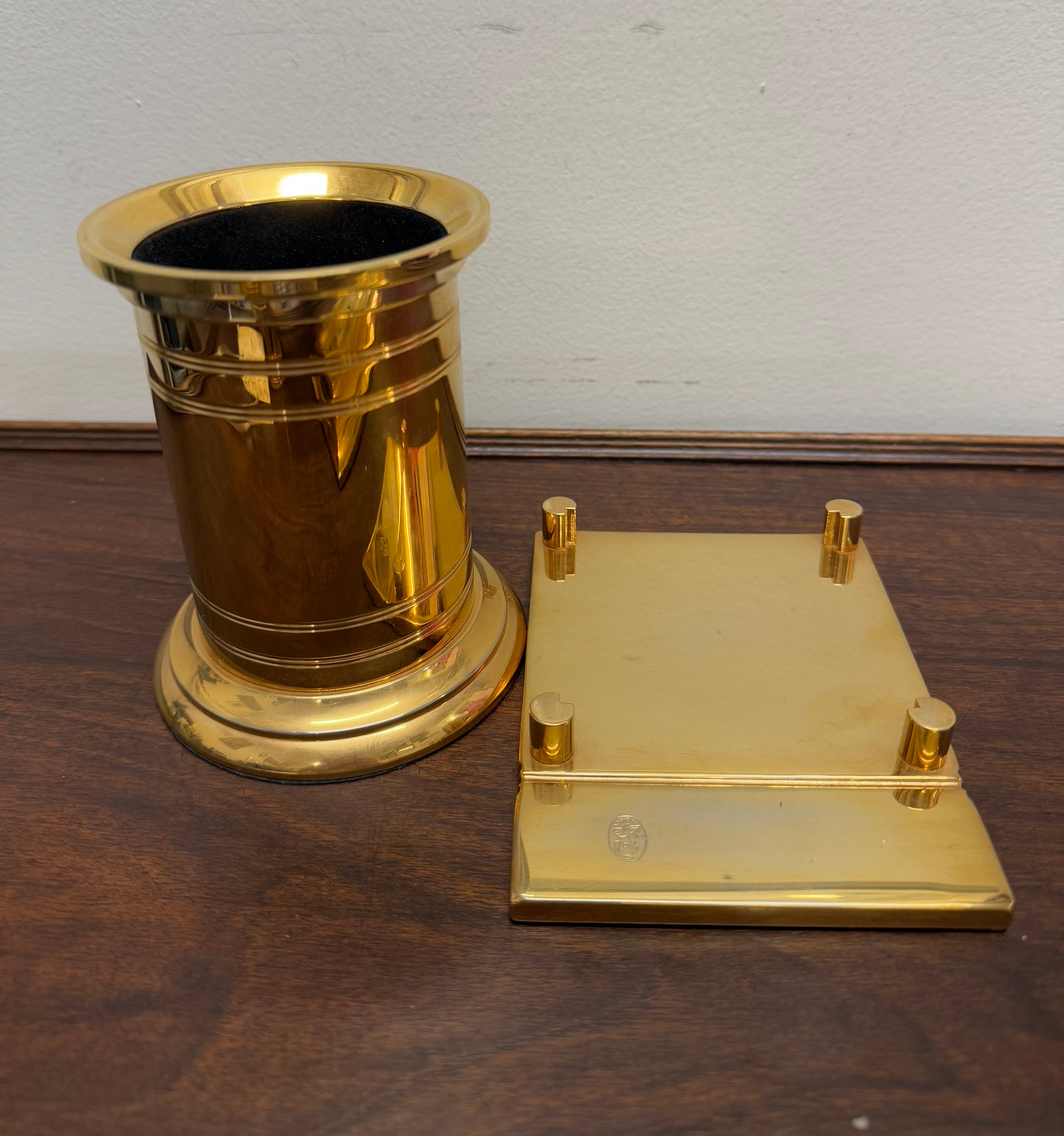 Vintage El Casco 23K gold Plated 4 Pce Desk Set | Antique & Vintage | Moonee Ponds Antiques | Australia Wide Delivery