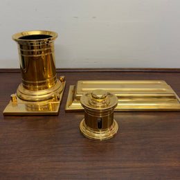 Vintage El Casco 23K gold Plated 4 Pce Desk Set