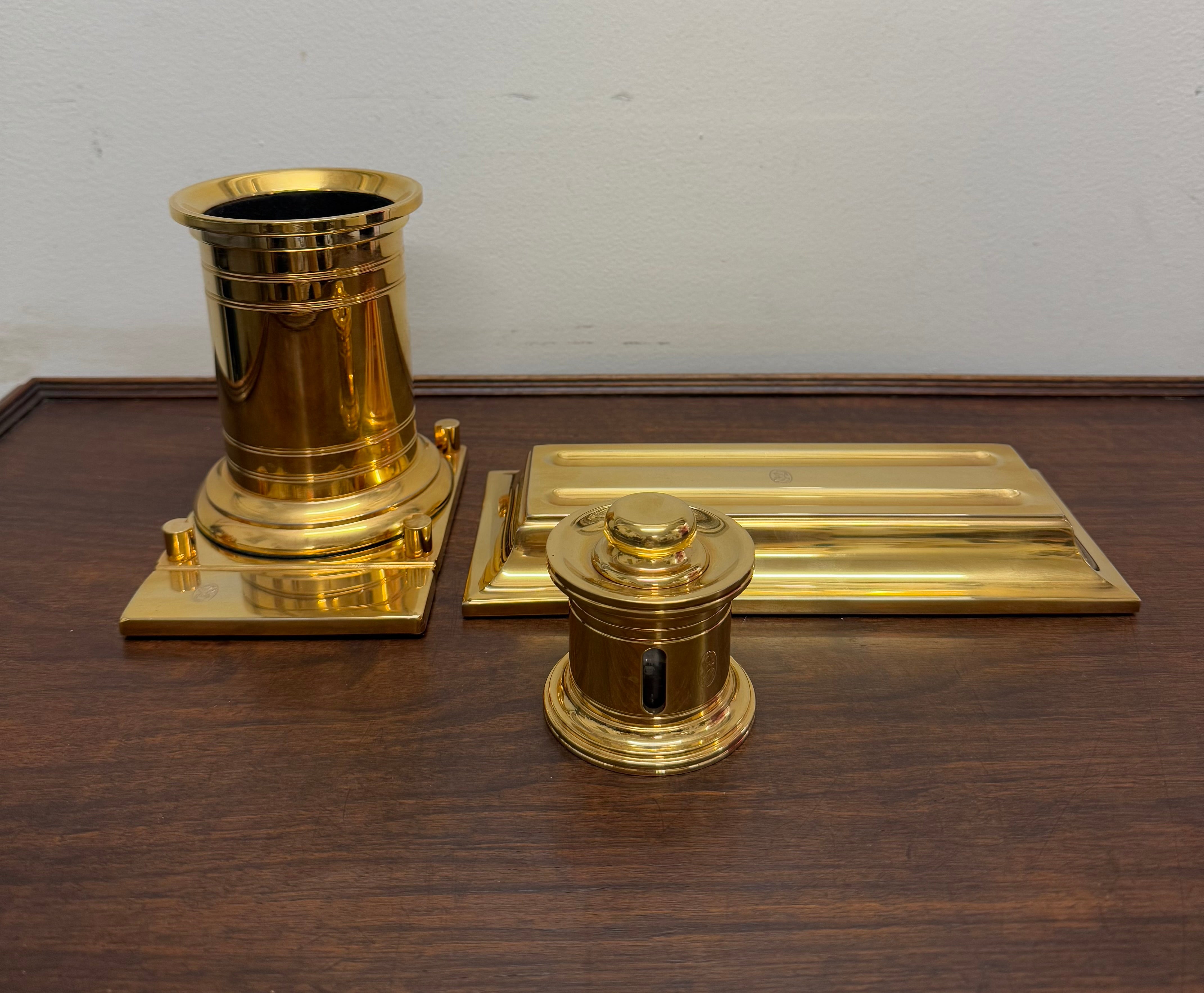 Vintage El Casco 23K gold Plated 4 Pce Desk Set | Antique & Vintage | Moonee Ponds Antiques | Australia Wide Delivery