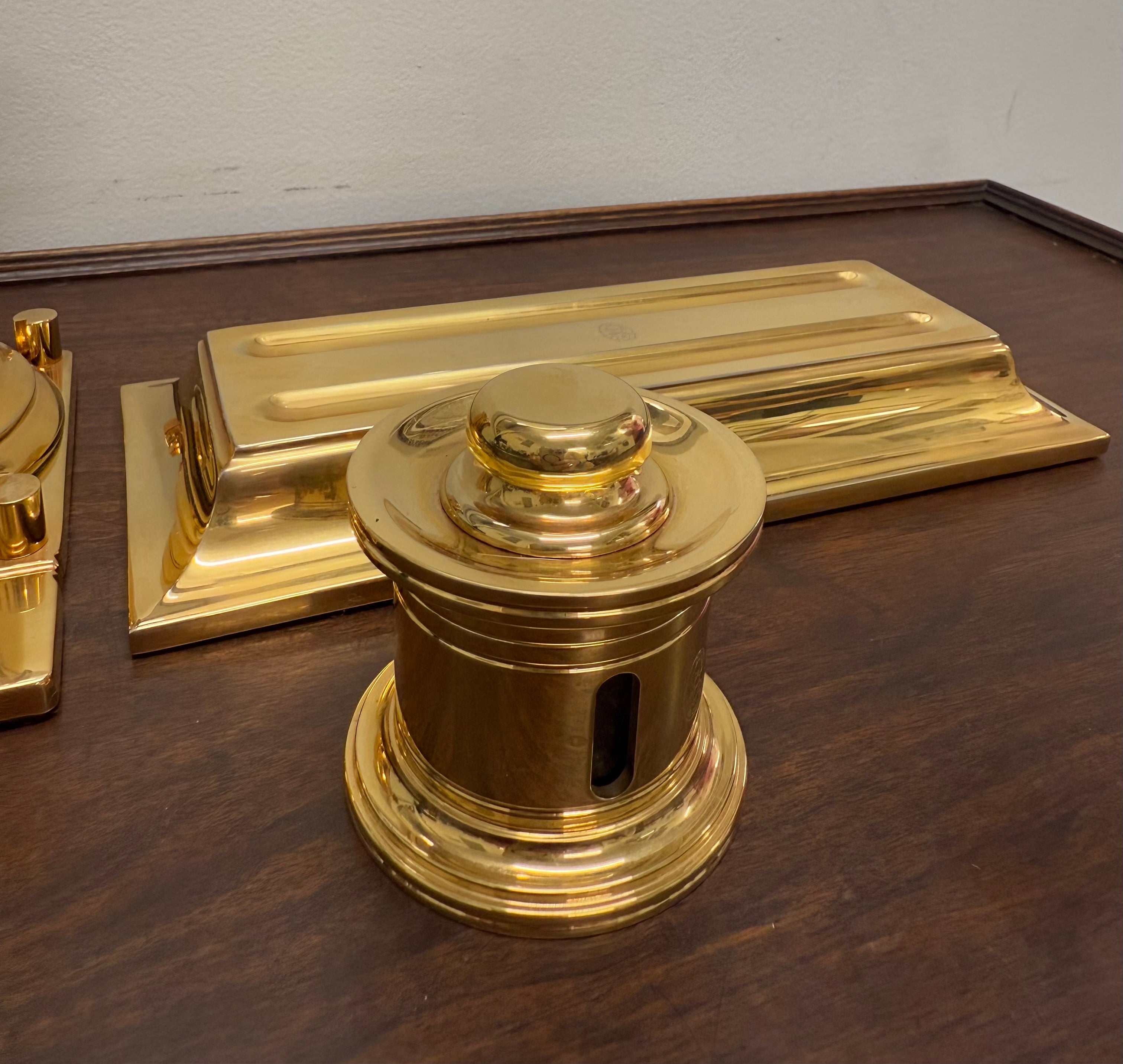 Vintage El Casco 23K gold Plated 4 Pce Desk Set | Antique & Vintage | Moonee Ponds Antiques | Australia Wide Delivery