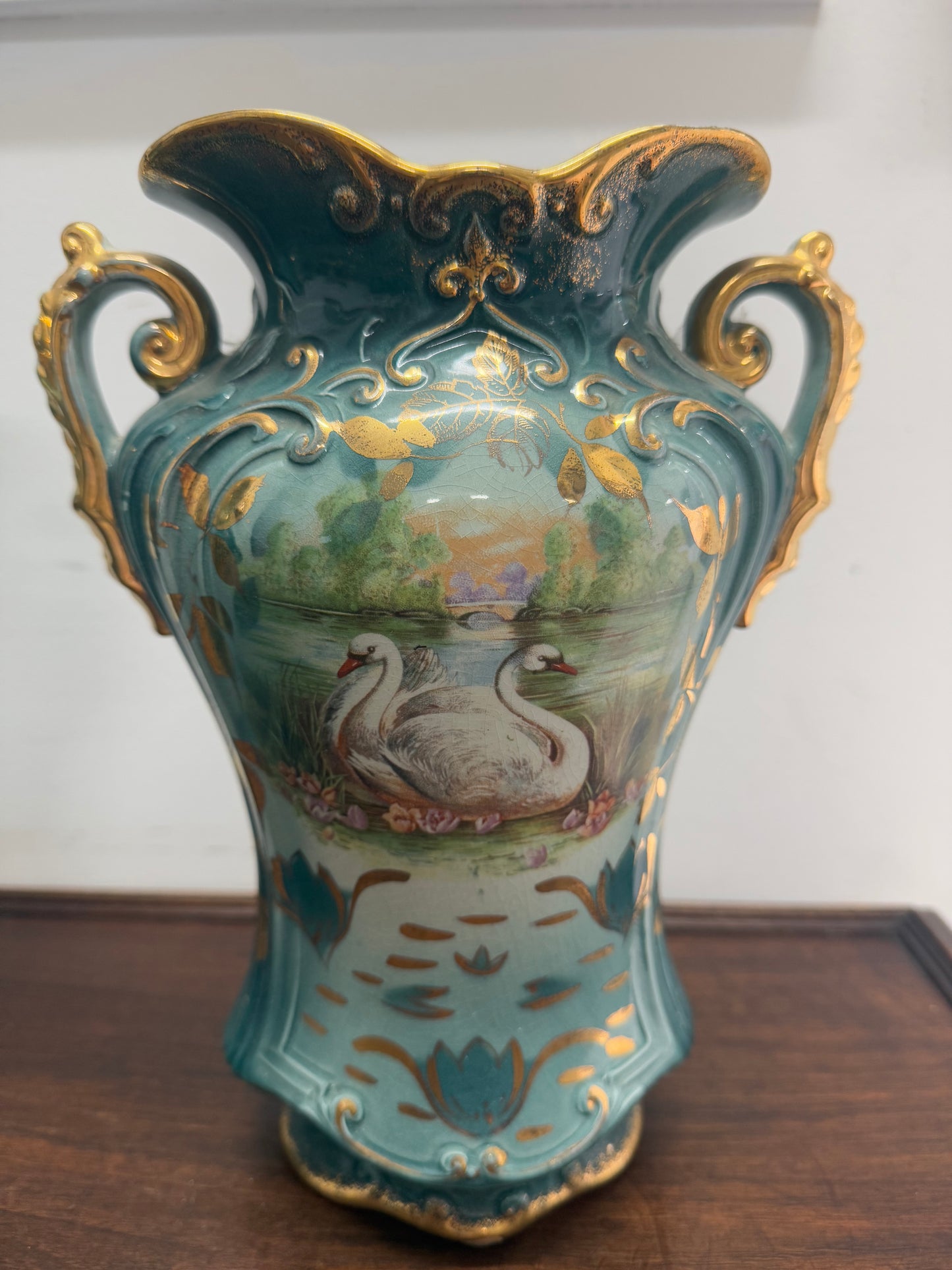 Vintage Pair of Hand Painted Vases
