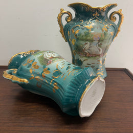 Vintage Pair of Hand Painted Vases