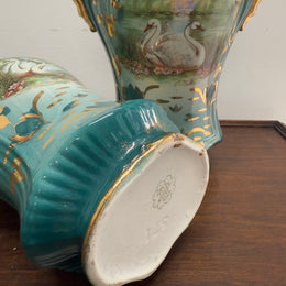 Vintage Pair of Hand Painted Vases