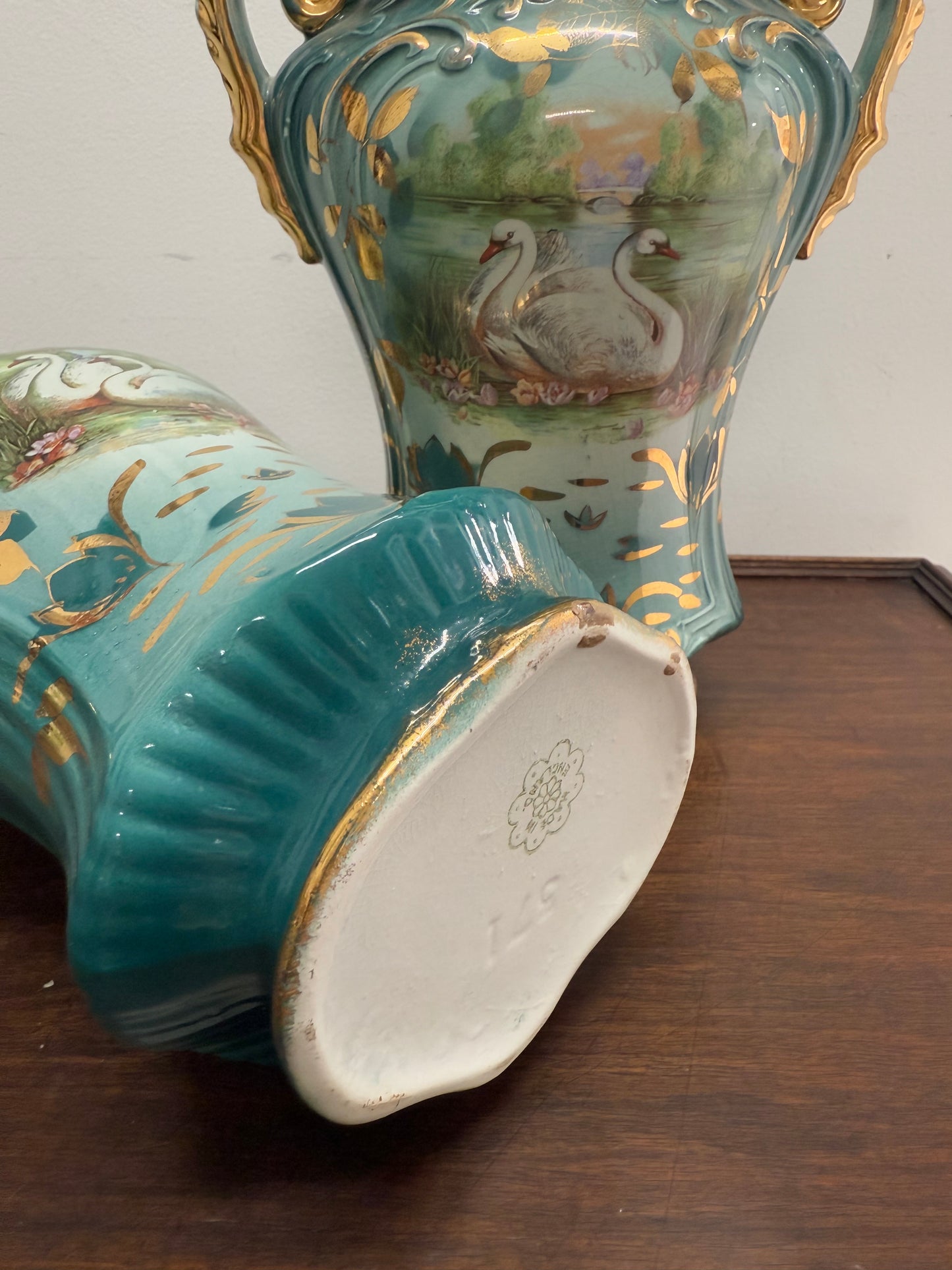 Vintage Pair of Hand Painted Vases